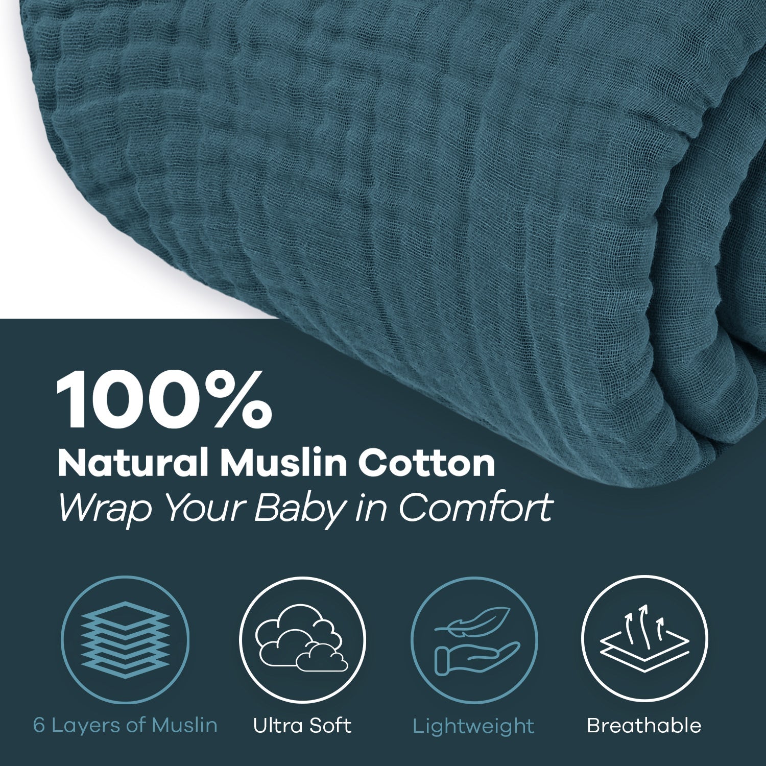 Adult Muslin Blanket by Comfy Cubs in Neptune