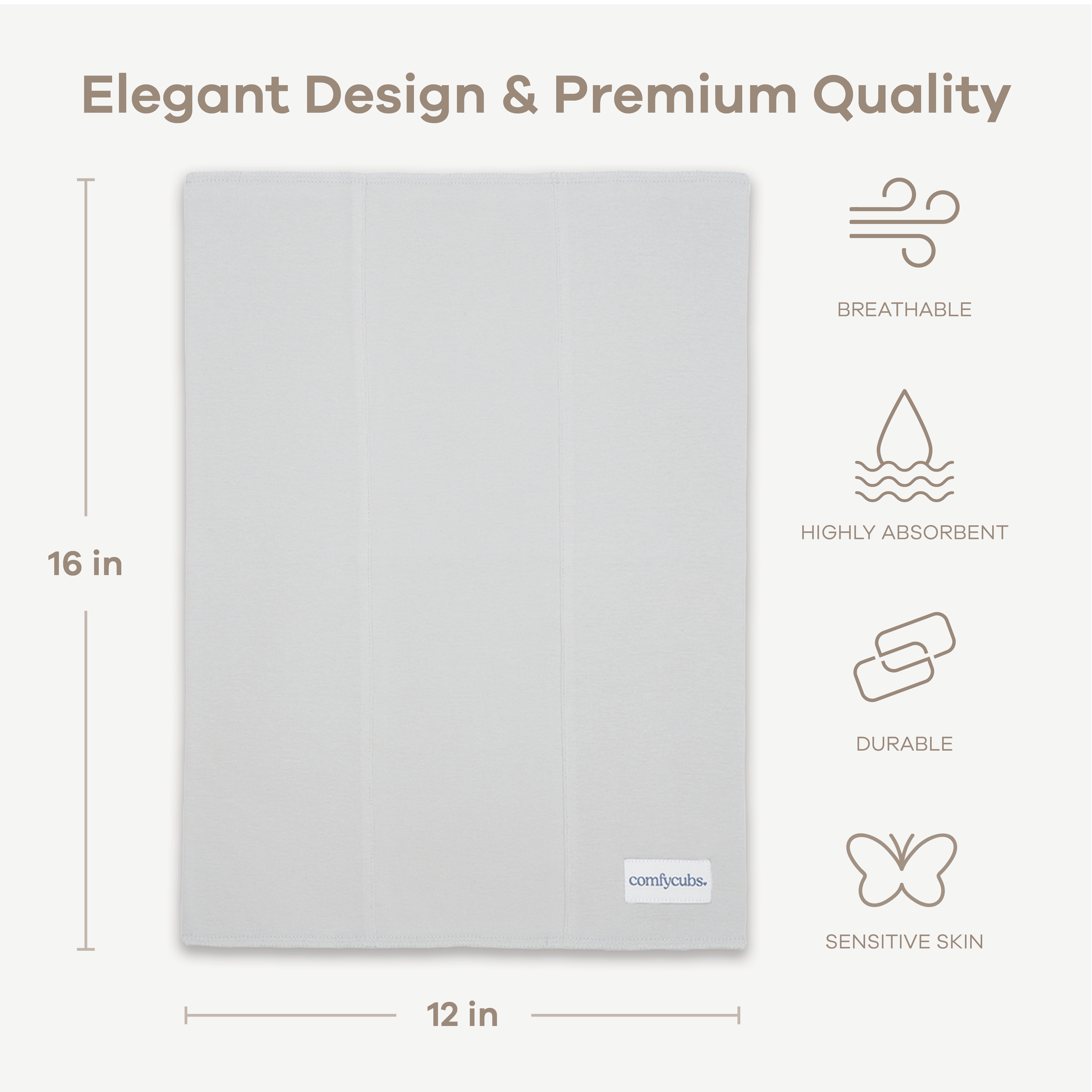 Cotton Burp Cloths in Stone