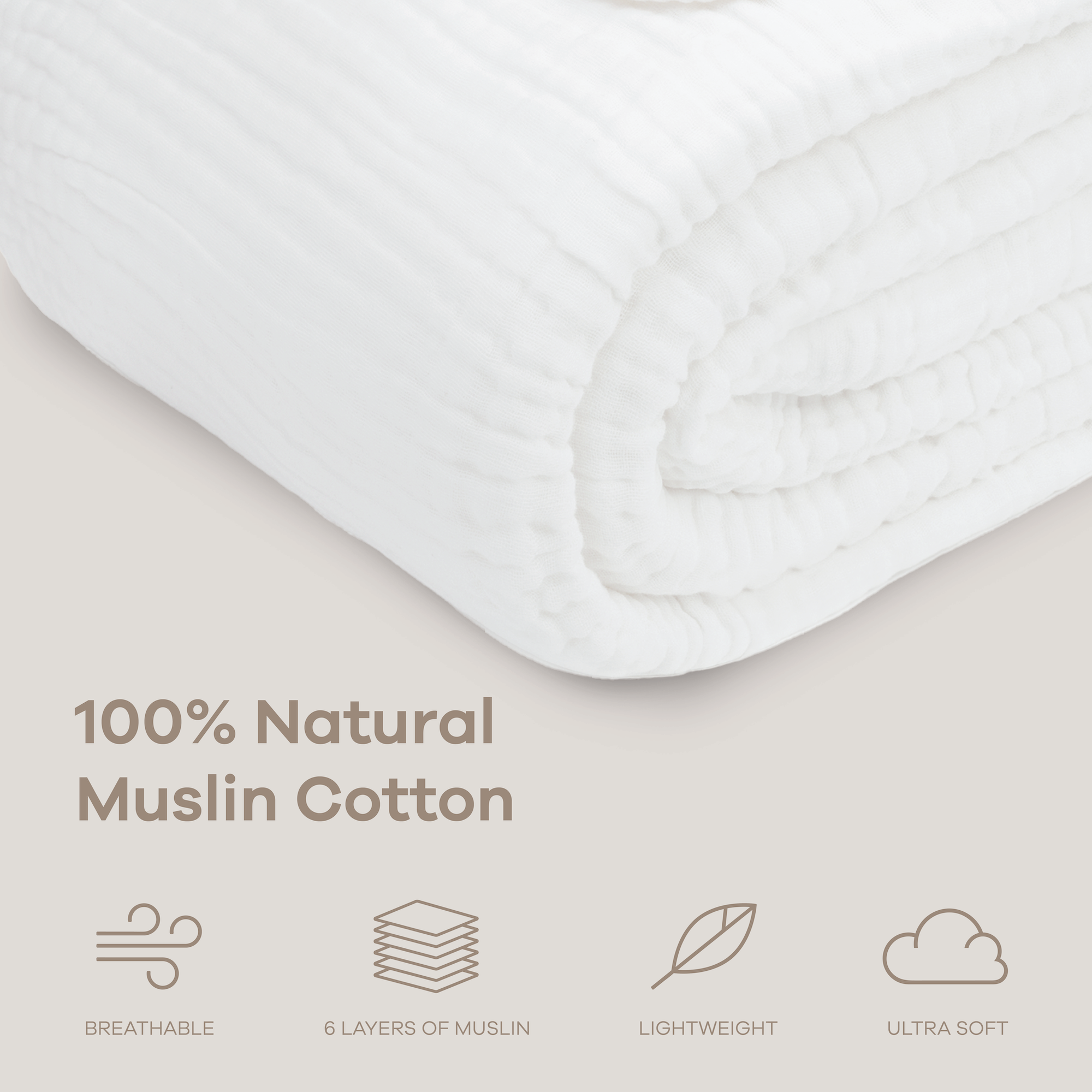 Adult Muslin Blanket in White
