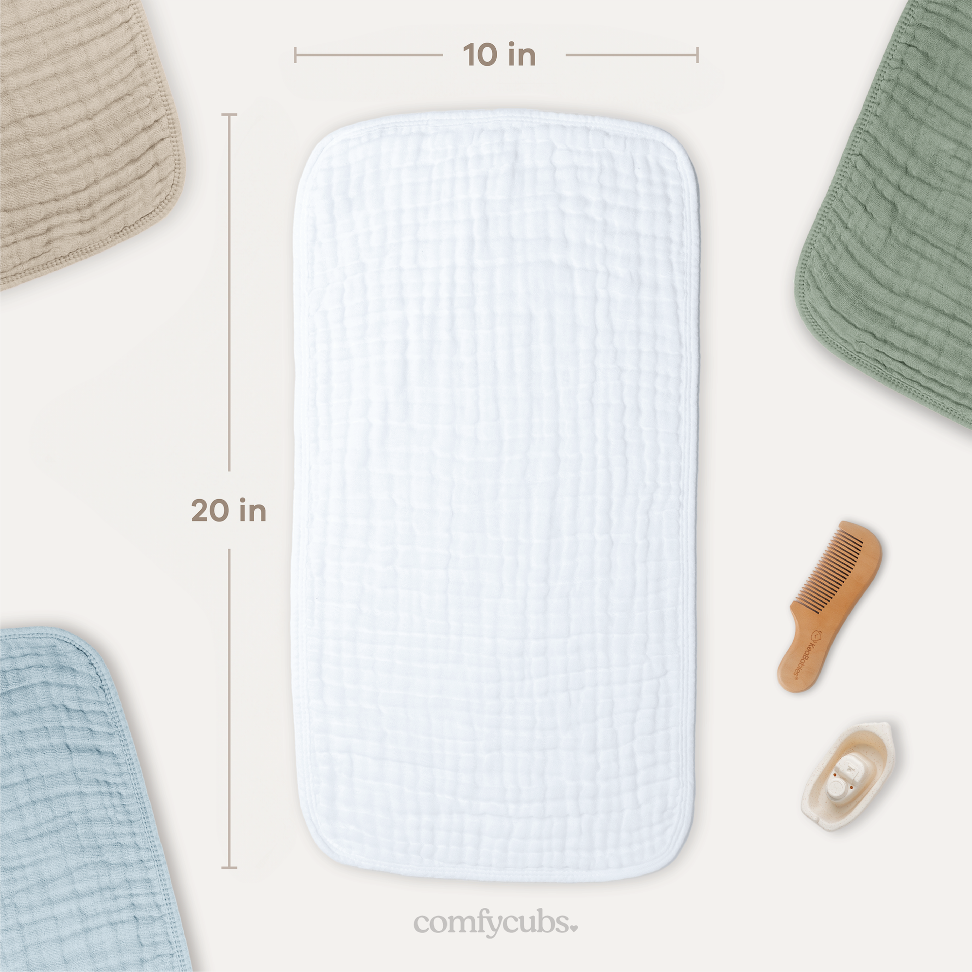 Muslin Burp Cloths in White