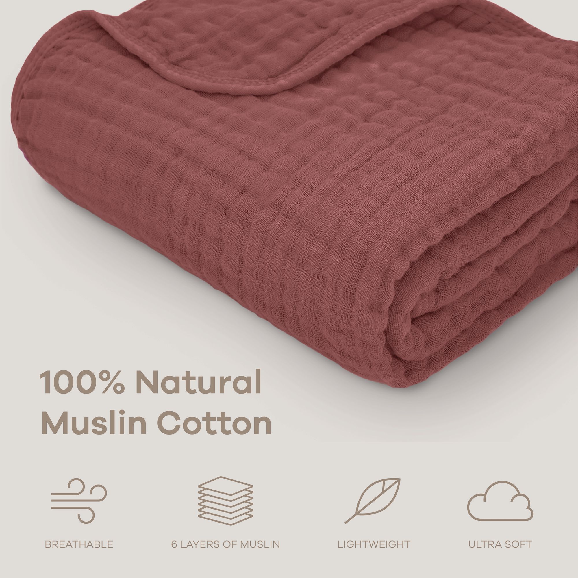 Baby Muslin Blanket in Wine