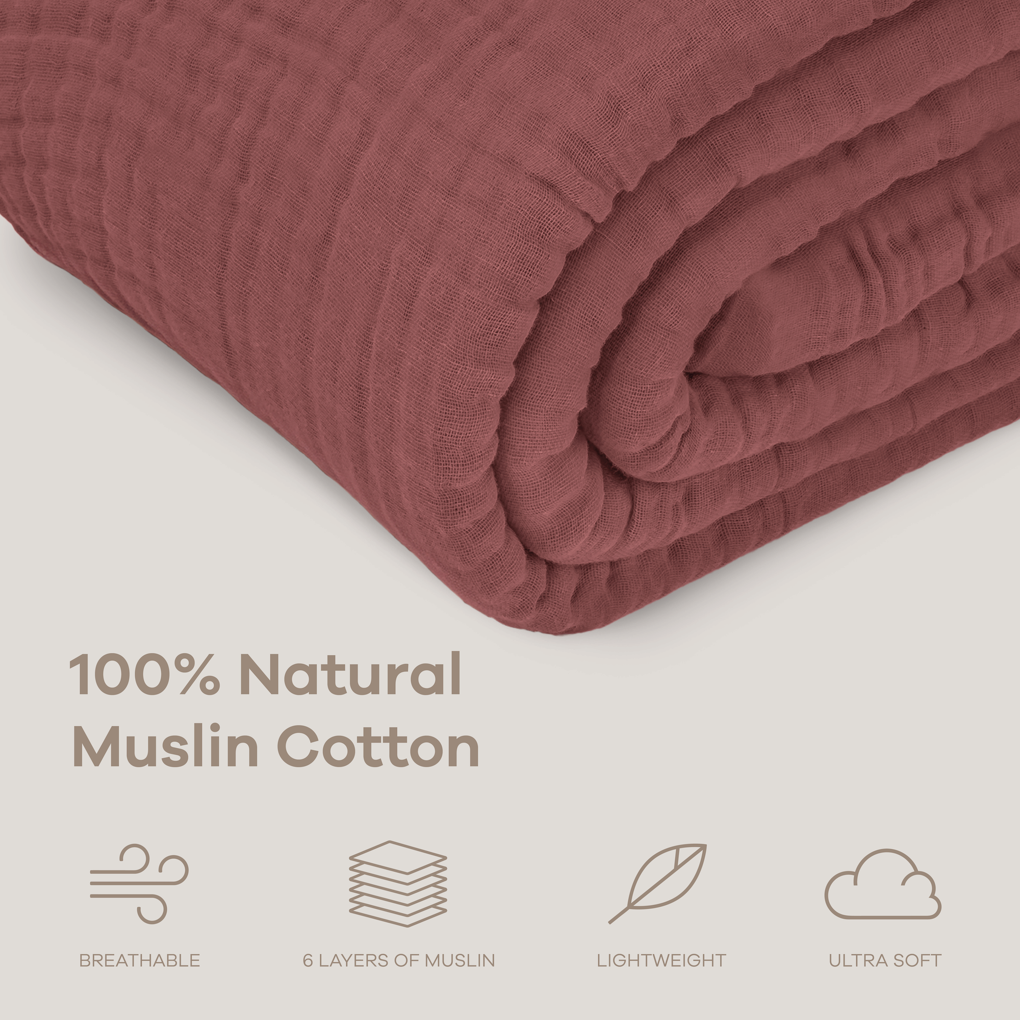 Adult Muslin Blanket in Wine