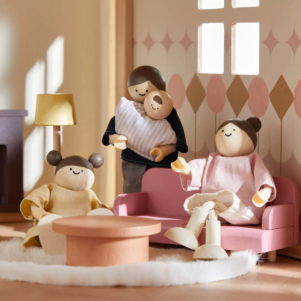 Tiny Land® Sweetwood Pegasus Dollhouse & Wooden Dollhouse Dolls