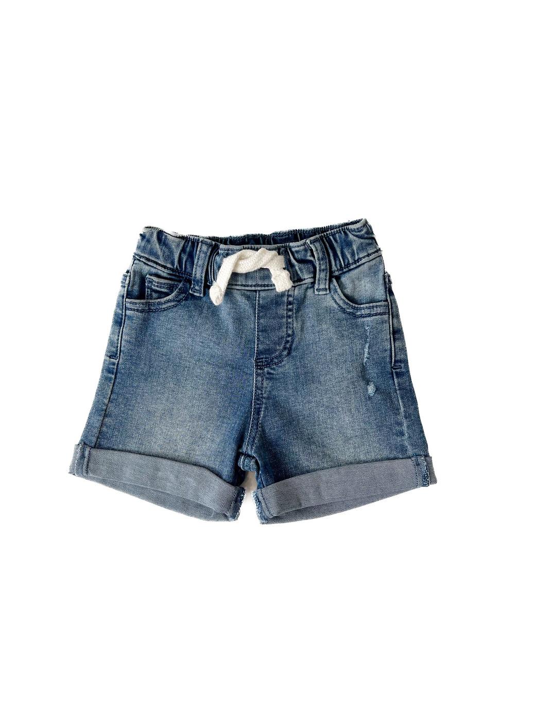 Boys Rolled Denim Short - Blue Wash
