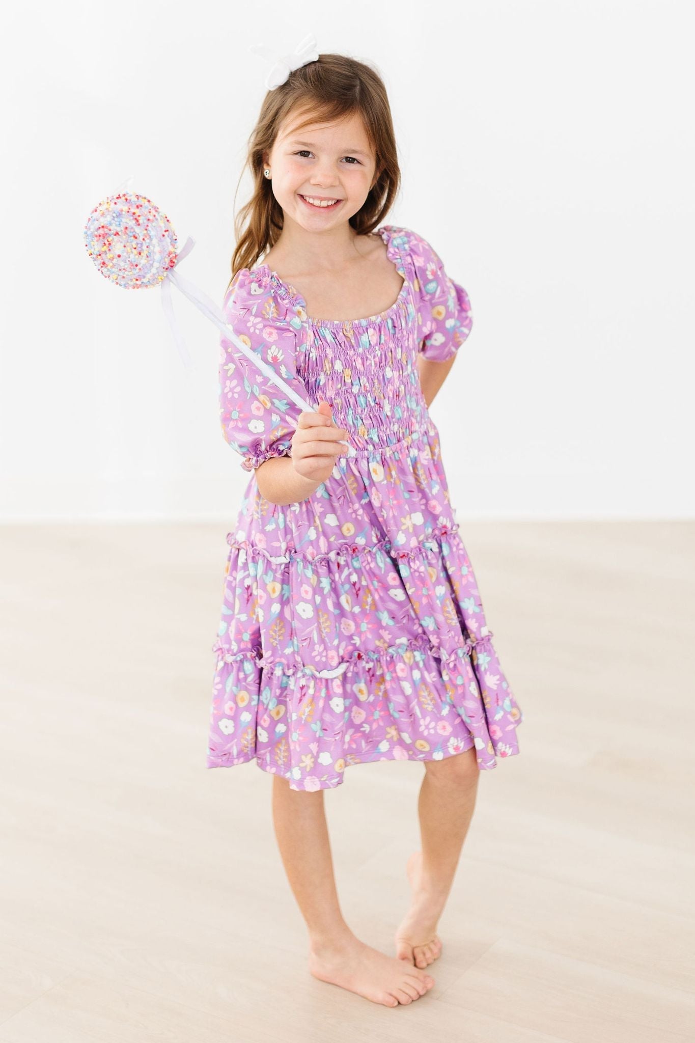 SALE Playful Posy Smocked Ruffle Dress