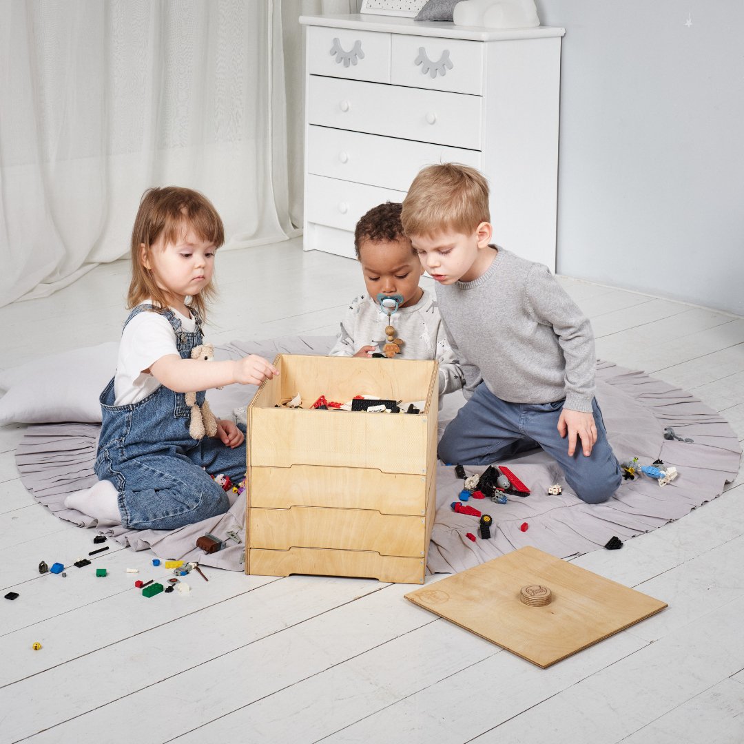 3in1 Montessori Shelves Set: Bookshelf + Toy Shelf + Lego sorter Shelves Goodevas   