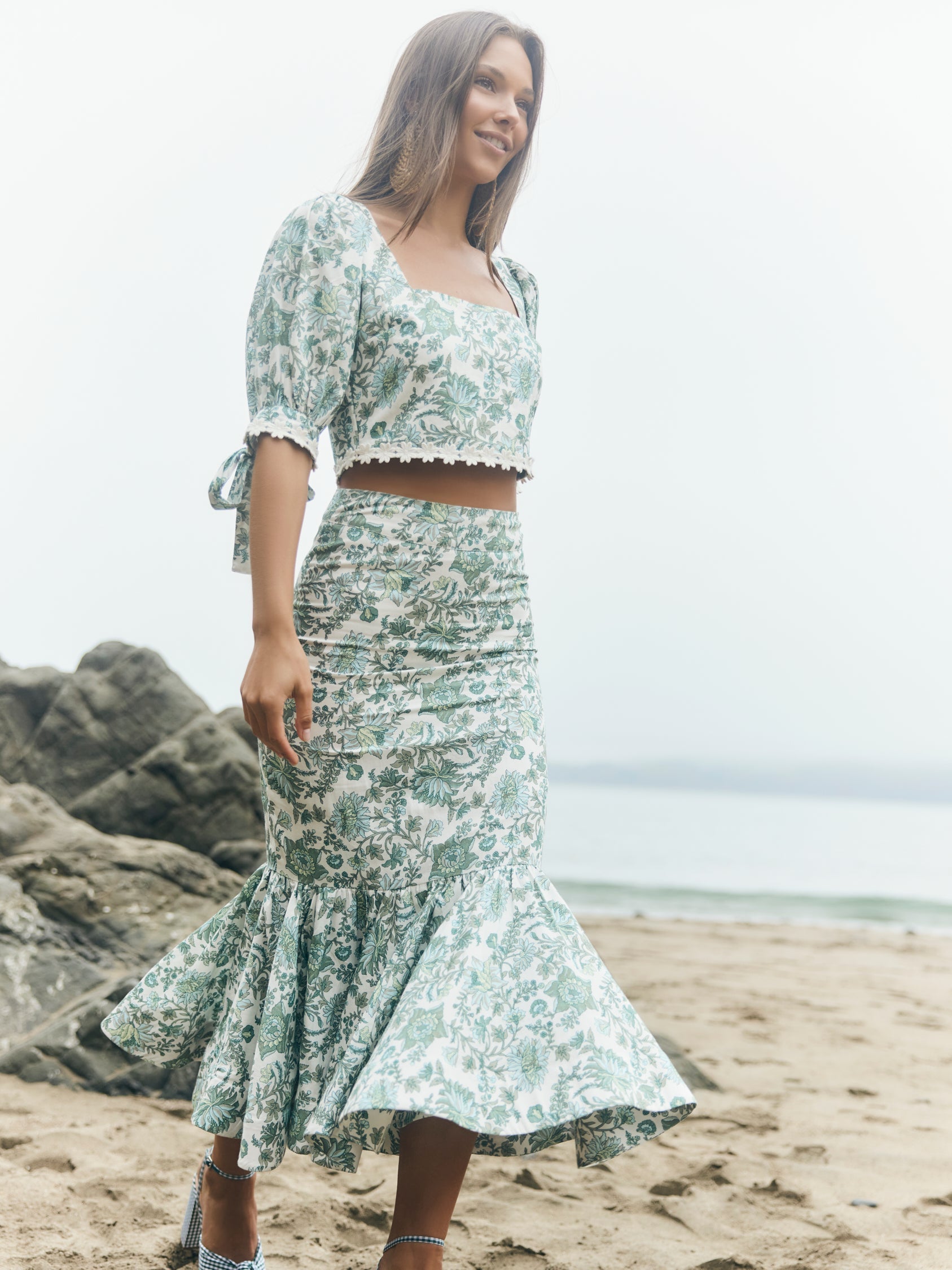 Patsy Pencil Skirt - Sweetgreen Floral