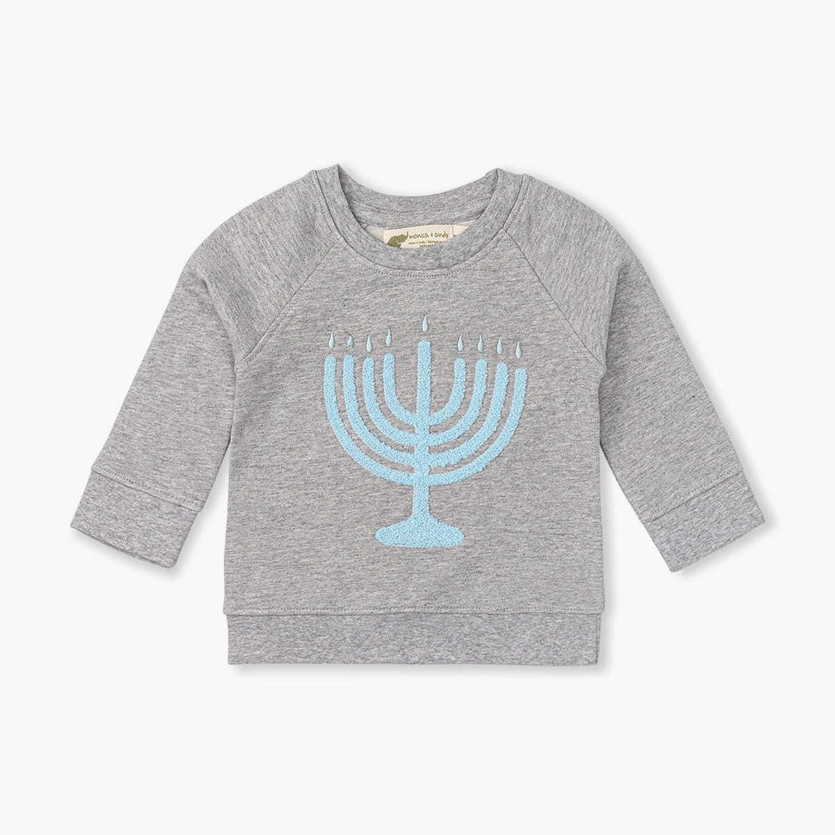 Embroidered Crewneck Sweatshirt - Light the Menorah