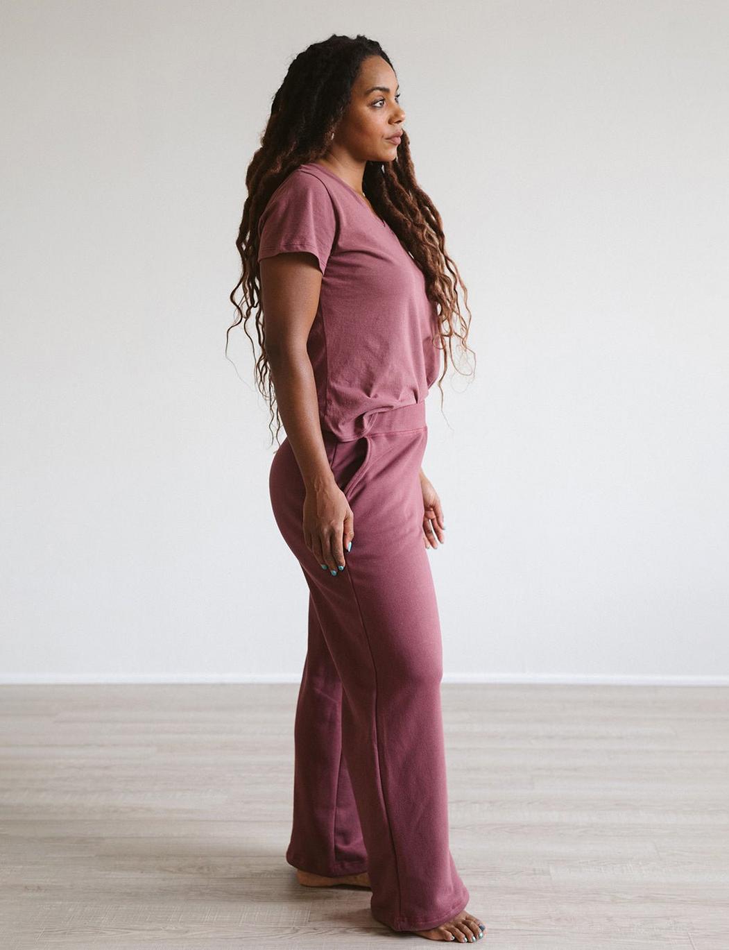 The Women's Wide Leg Pant - Dark Clay