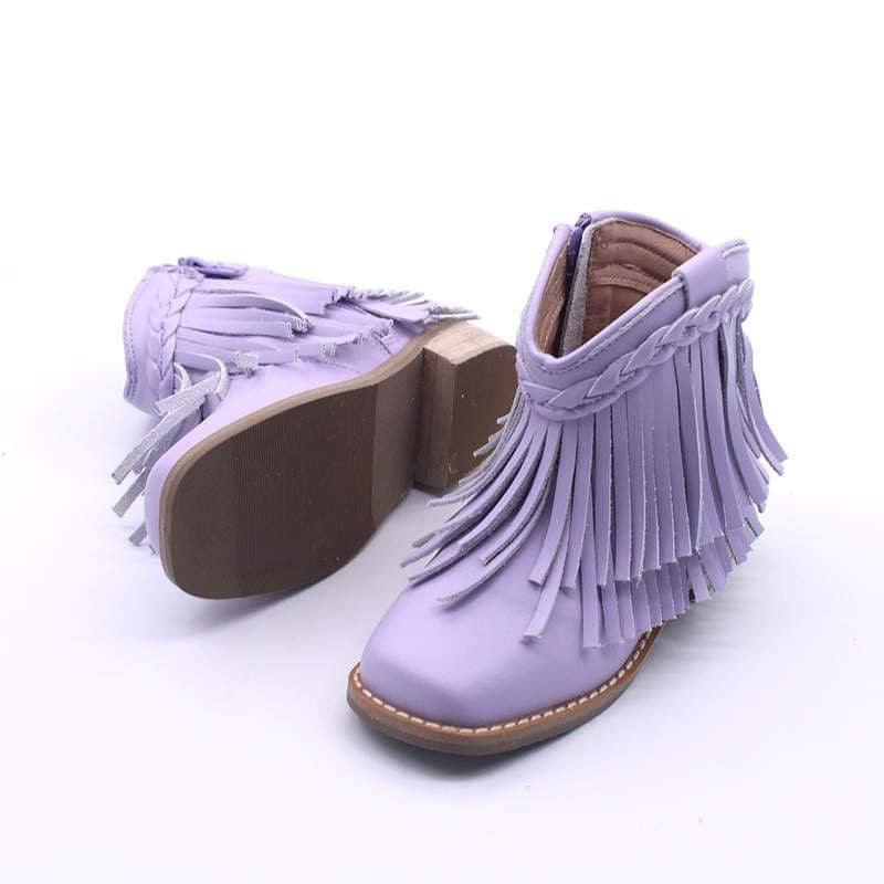 Lavender Fringe Boots-READY TO SHIP