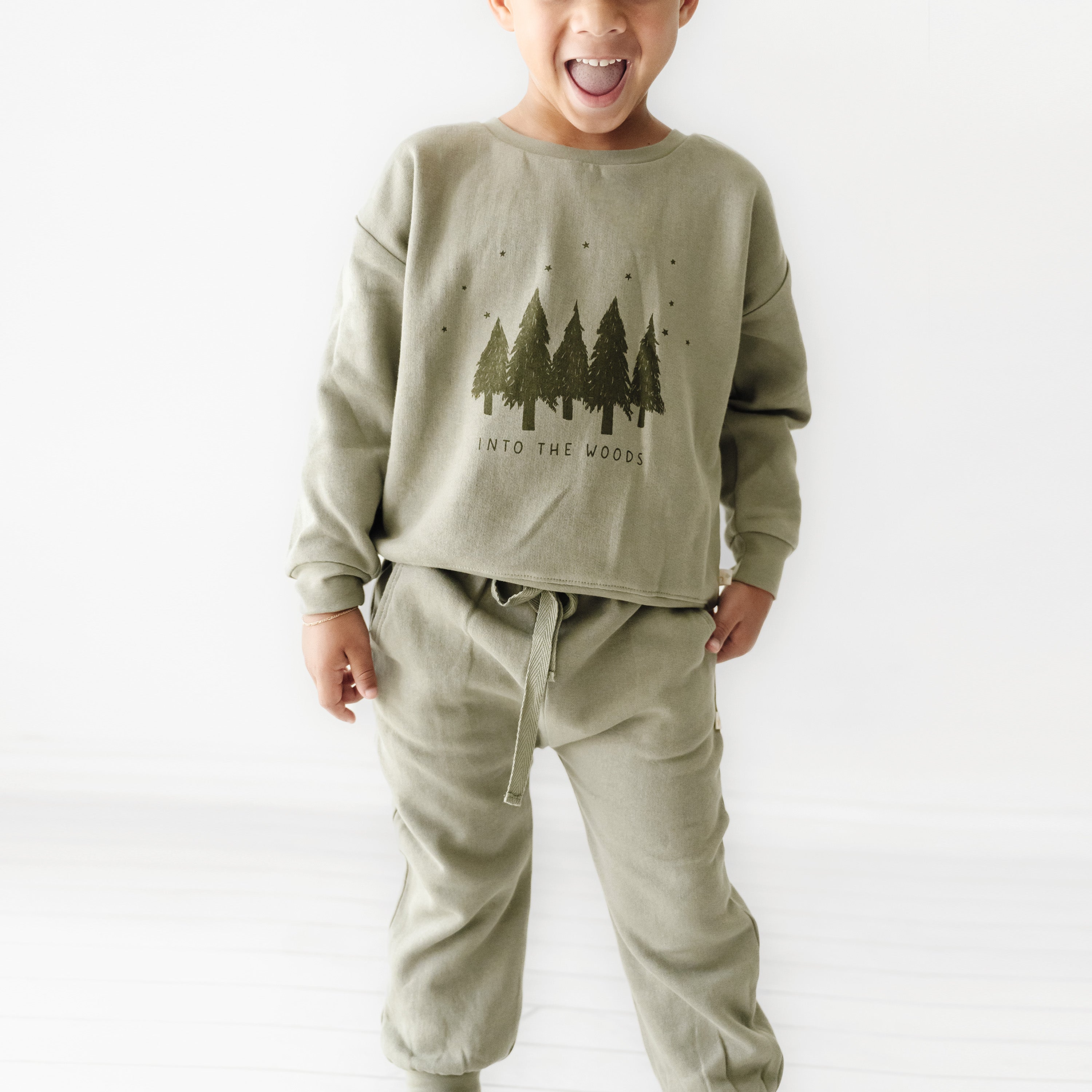 Organic Kids Sweatshirt - Woods Sweatshirt Makemake Organics   