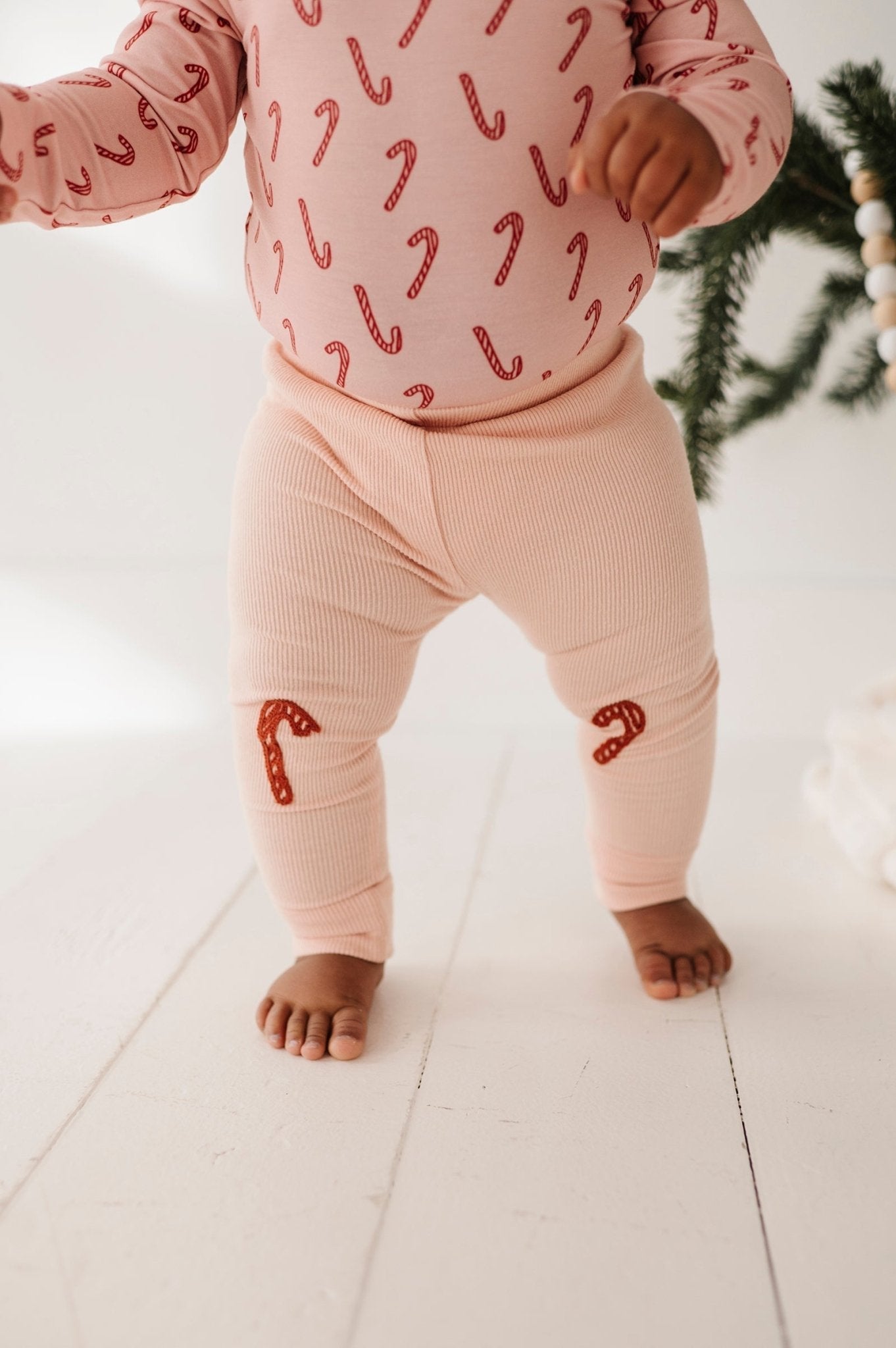 Baby Girl Patch Ribbed Leggings