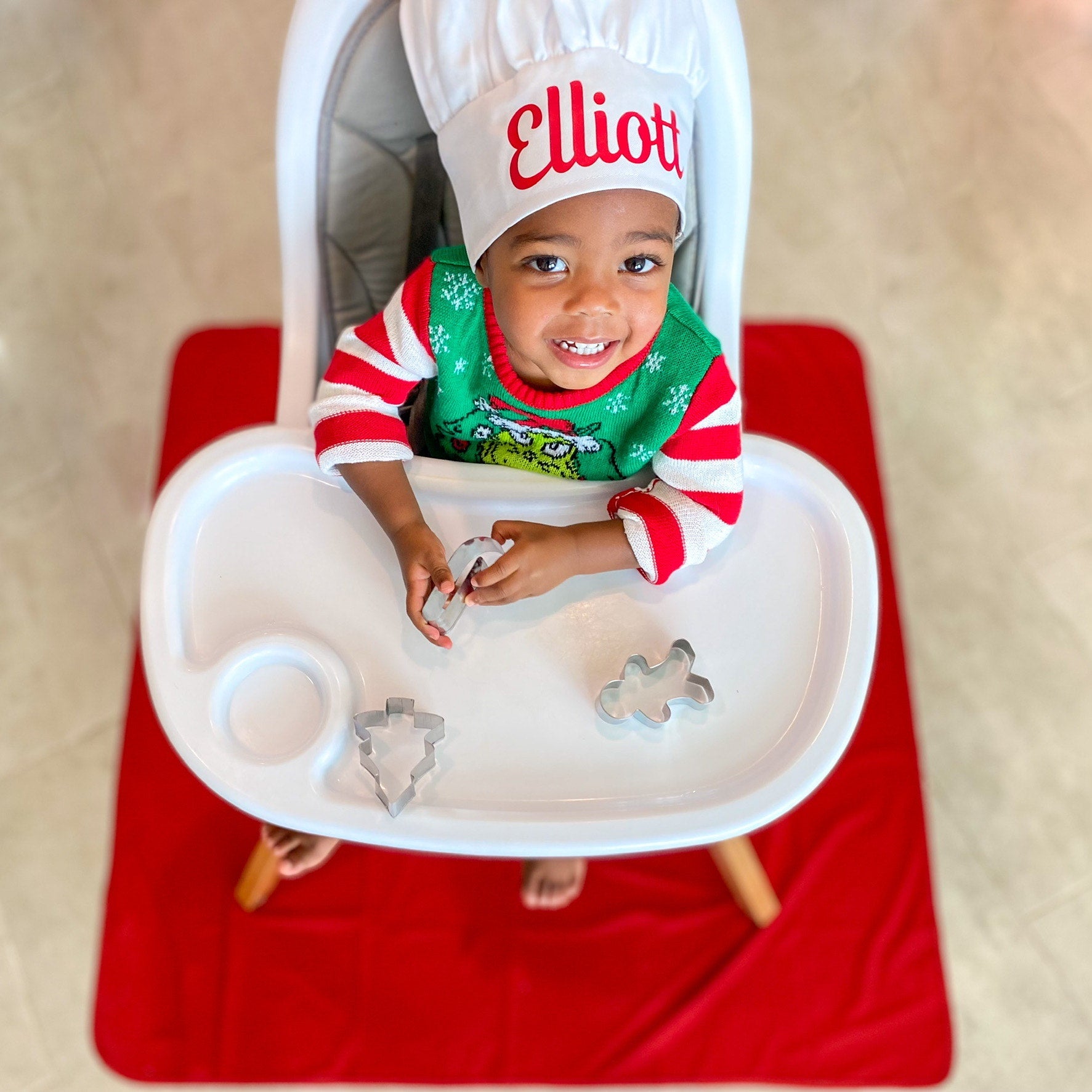 Solid Cranberry Minimalist Splash Mat - A Waterproof Catch-All for Highchair Spills and More!  BapronBaby   