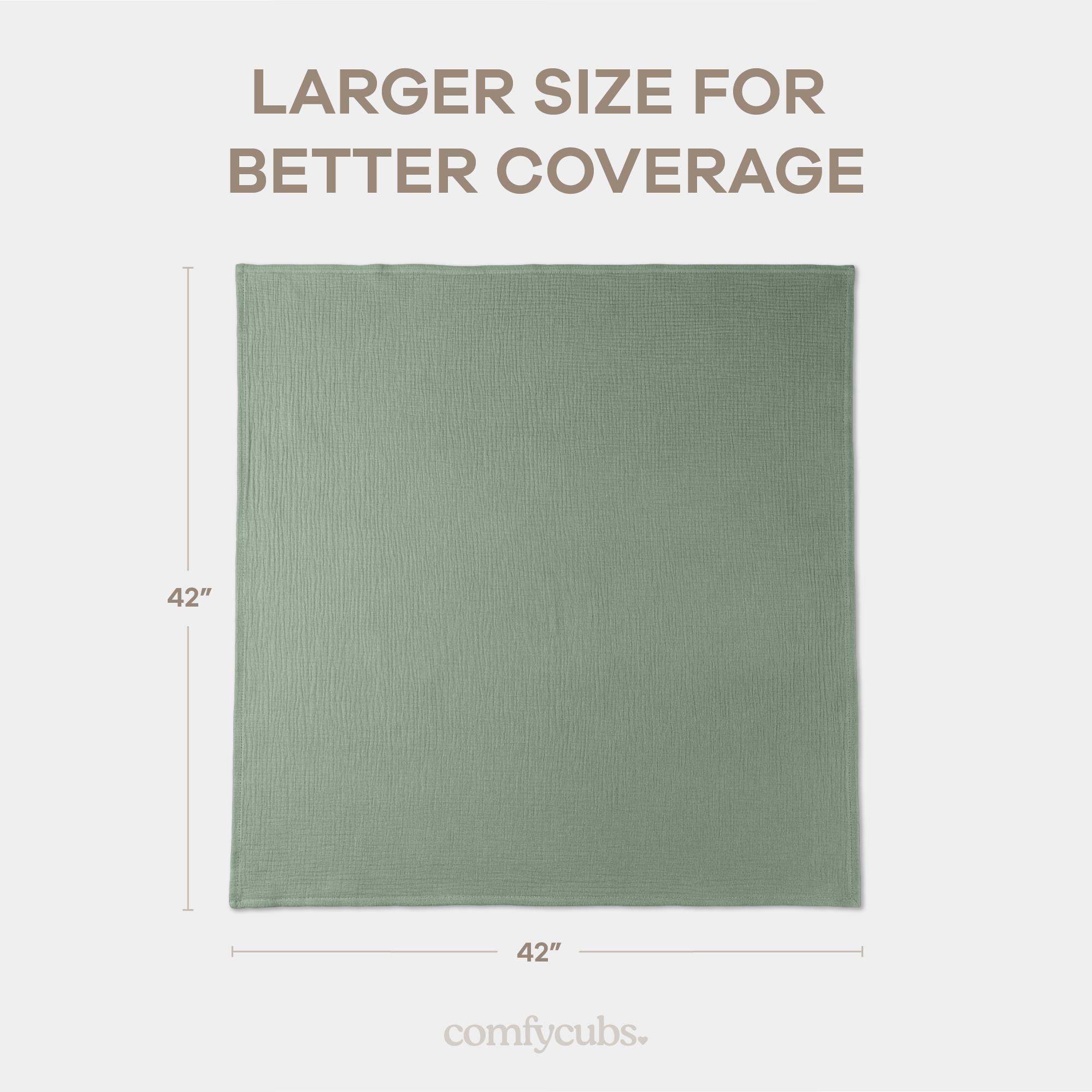 Muslin Swaddle Blankets, 42” x 42” (Neptune, Pacific Blue, Fern, Pack of 3)