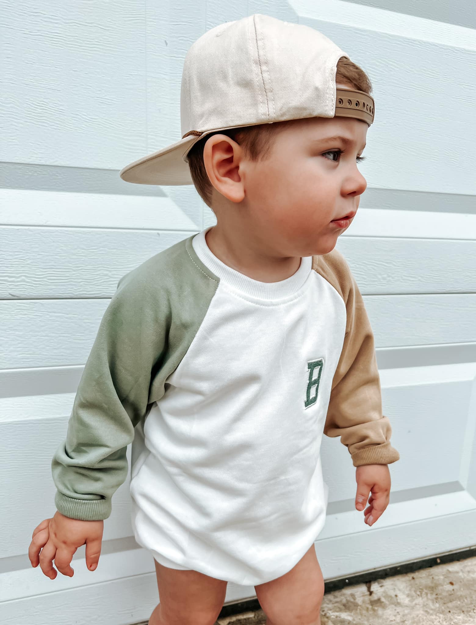 Custom Embroidered Colorblock Sweatshirt Romper