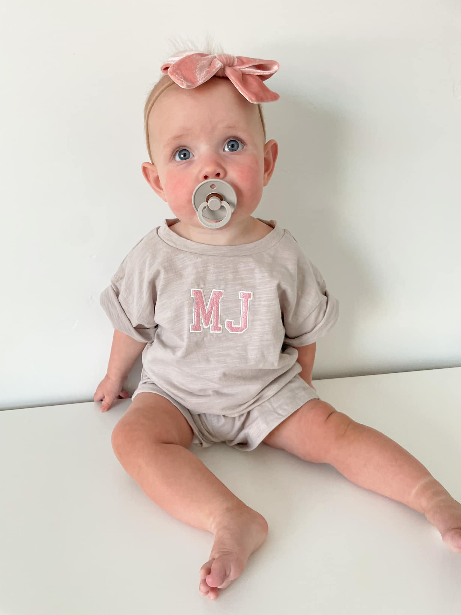 Custom Embroidered Organic Cotton Shorts Set - more colors