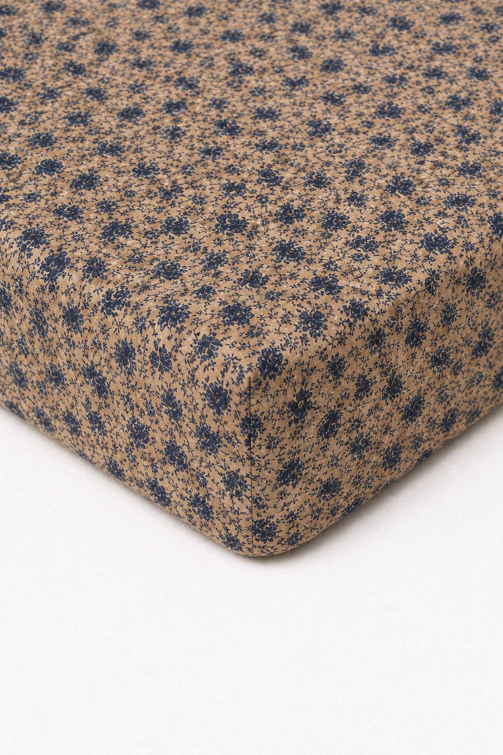Blue Brown Rose Crib Sheet
