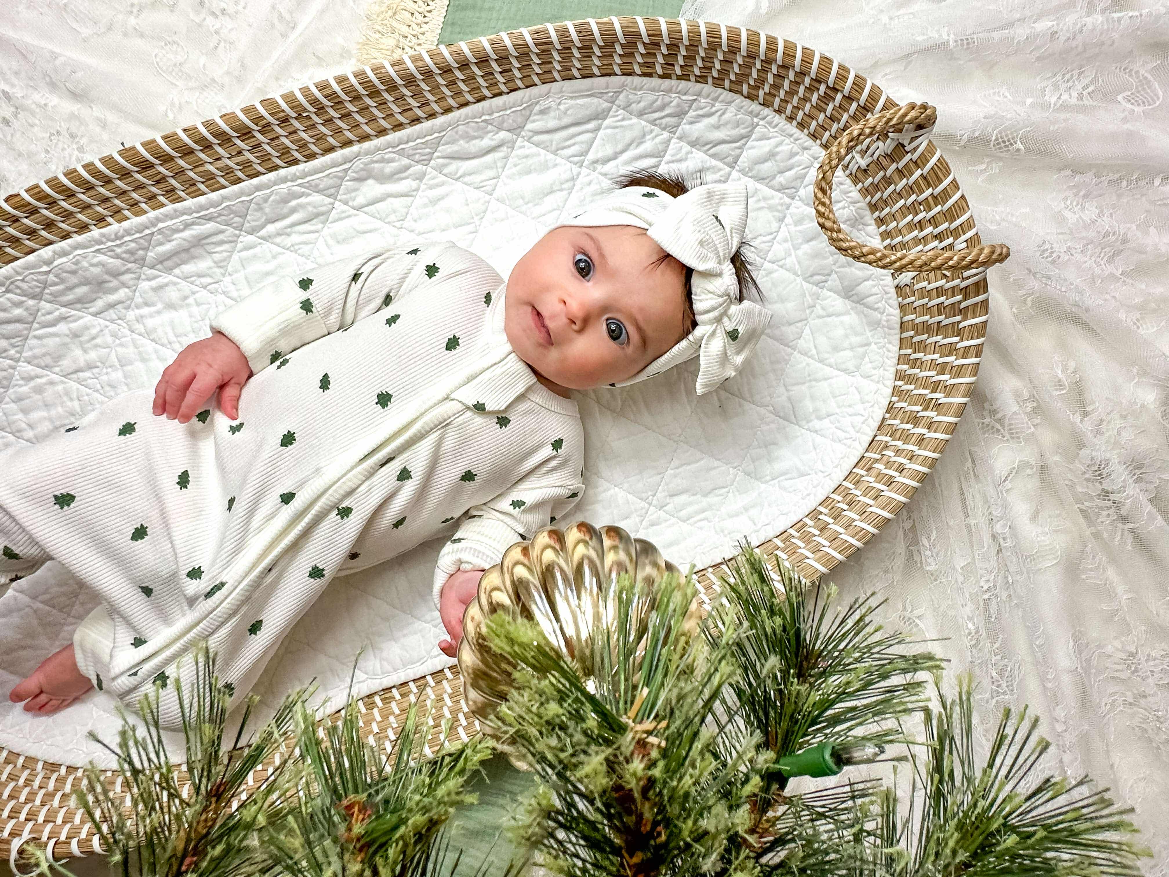 Tiny Trees Ribbed Bamboo Headband