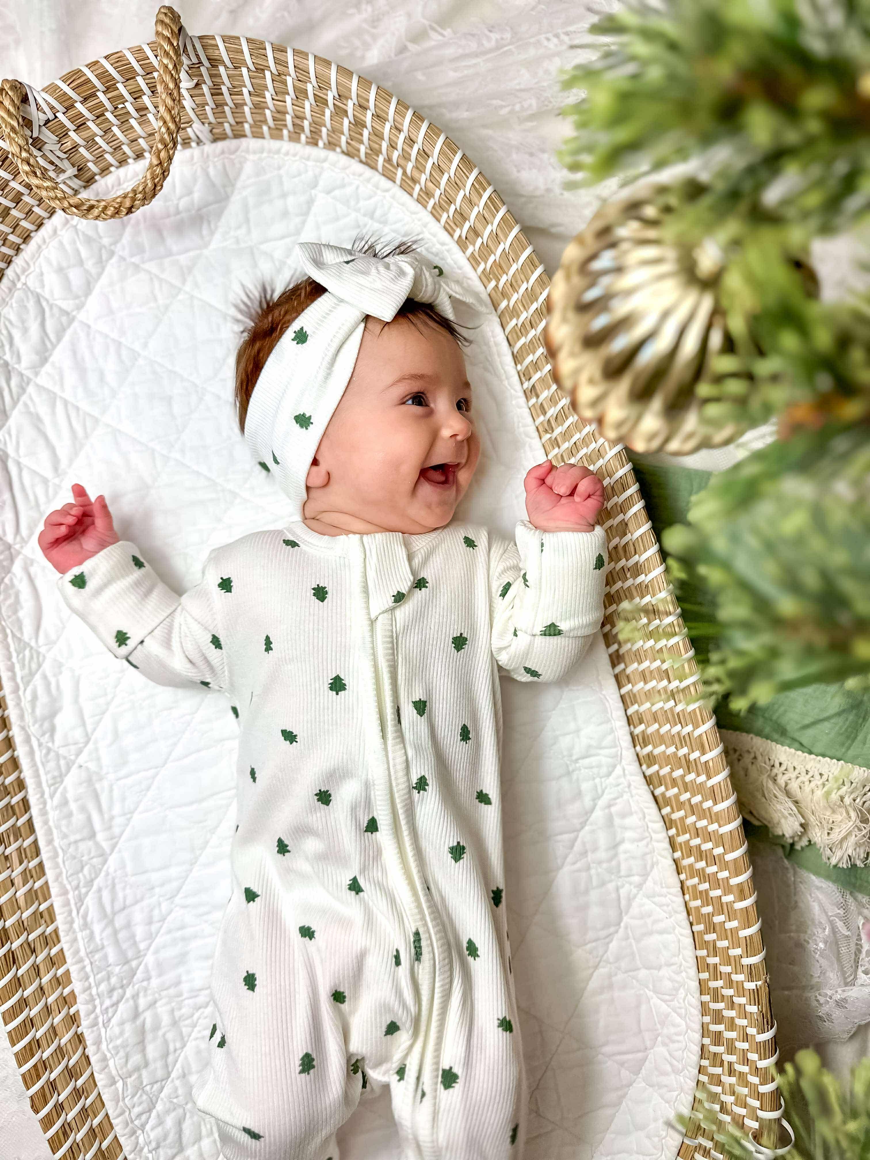 Tiny Trees Ribbed Bamboo Headband