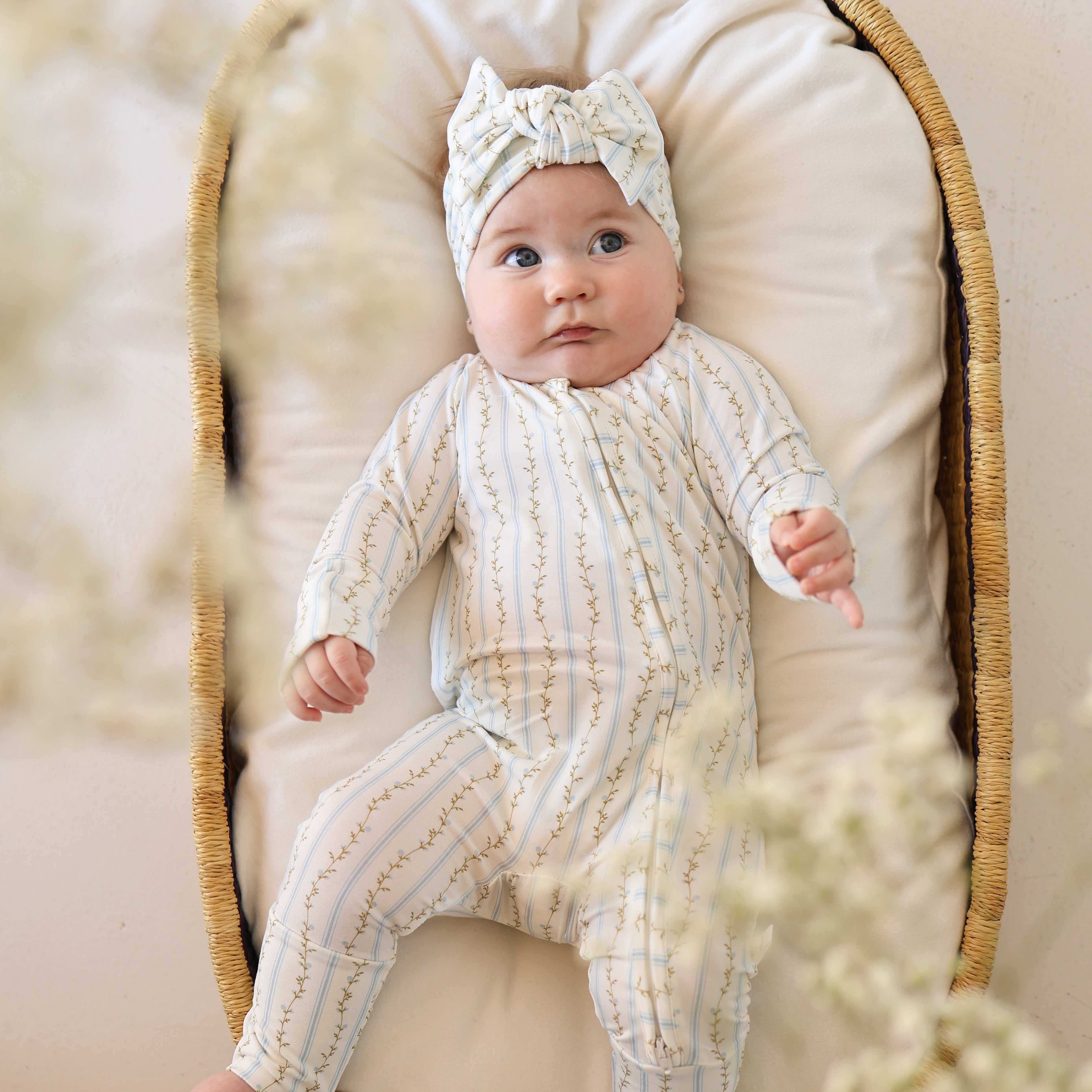 Bamboo Zip Pajamas | Dainty Vines
