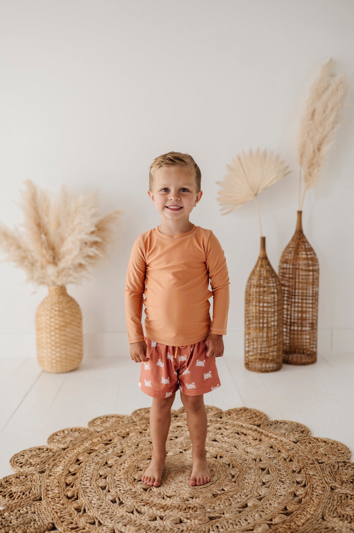 Boy's Long Sleeve Rash Guard Swim Shirt