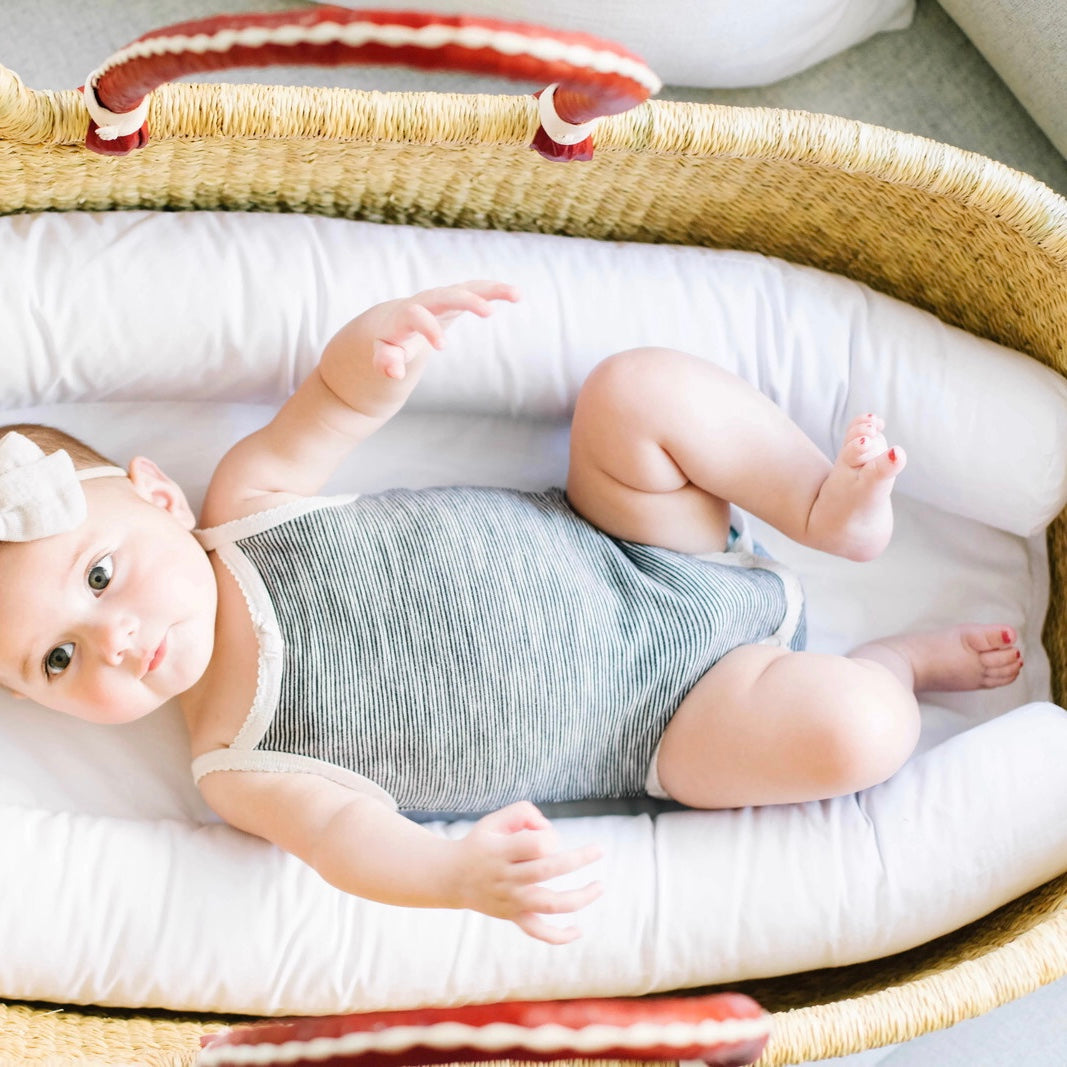 Cognac+Cream Handle No Hood Moses Basket