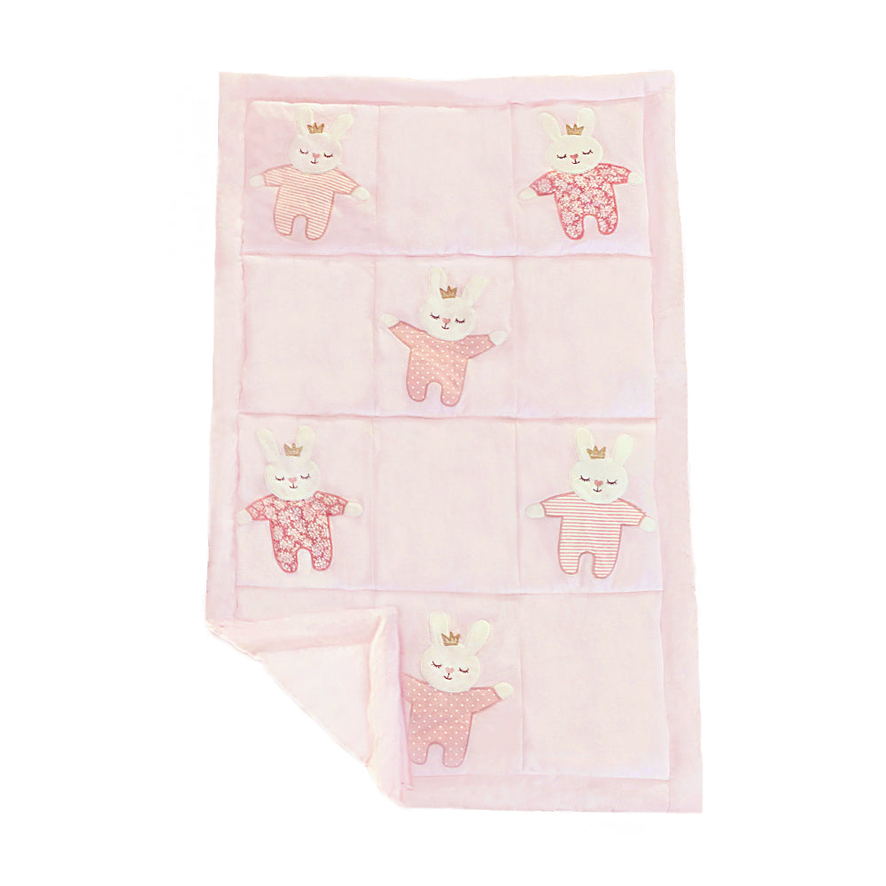 Bedtime Princess Bunny Pink Nursery Quilt Quilt MON AMI   