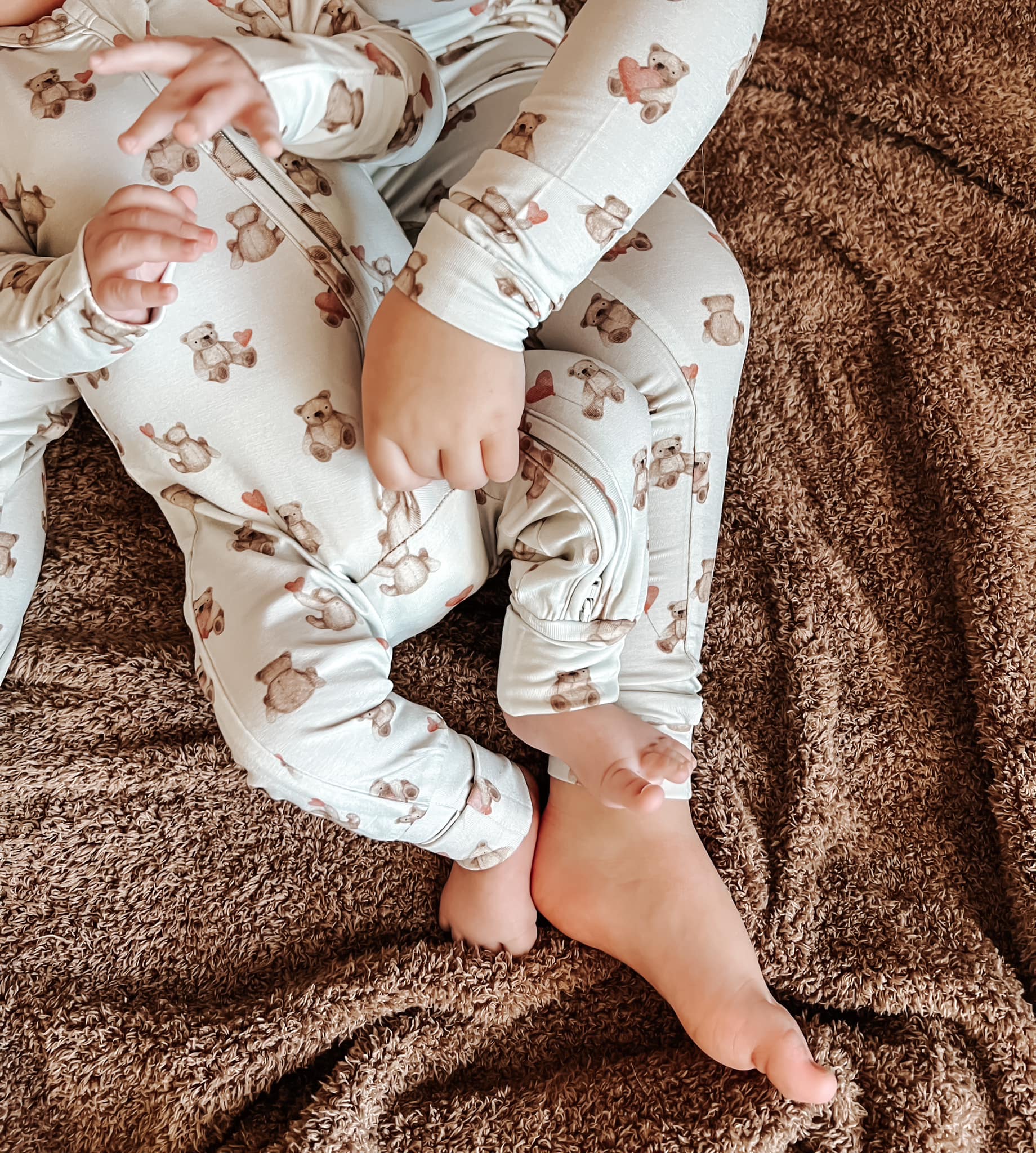 Valentine's Teddy Bear Bamboo Zippy Pajamas