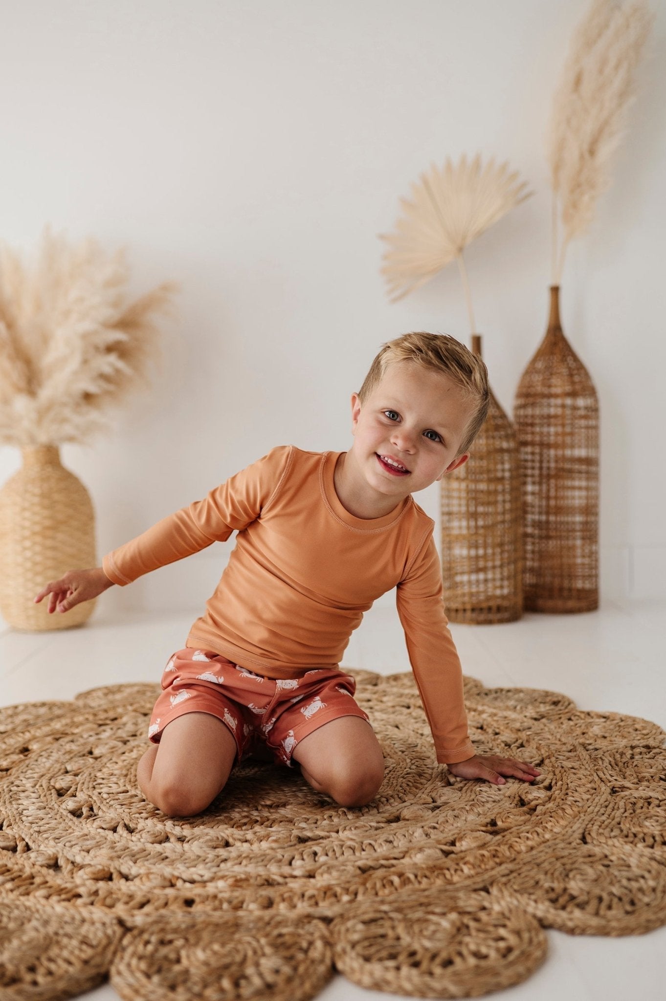 Boy's Long Sleeve Rash Guard Swim Shirt