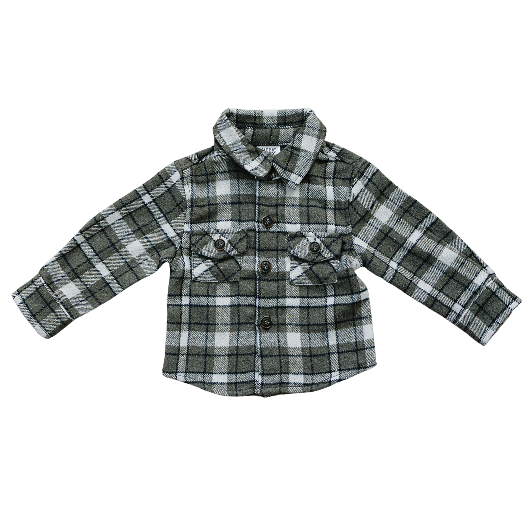 Charcoal Flannel Shacket  Mebie Baby   