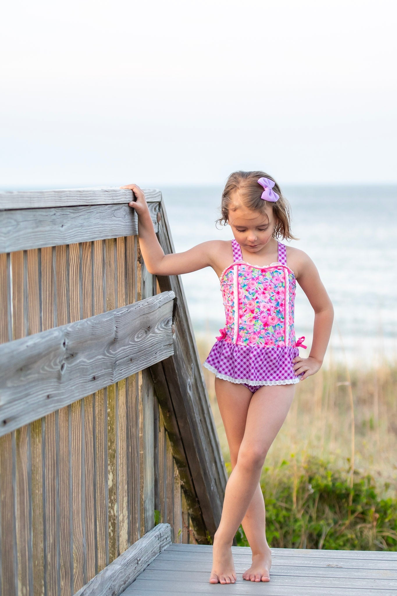 Pink Splash Garden One Piece Swim