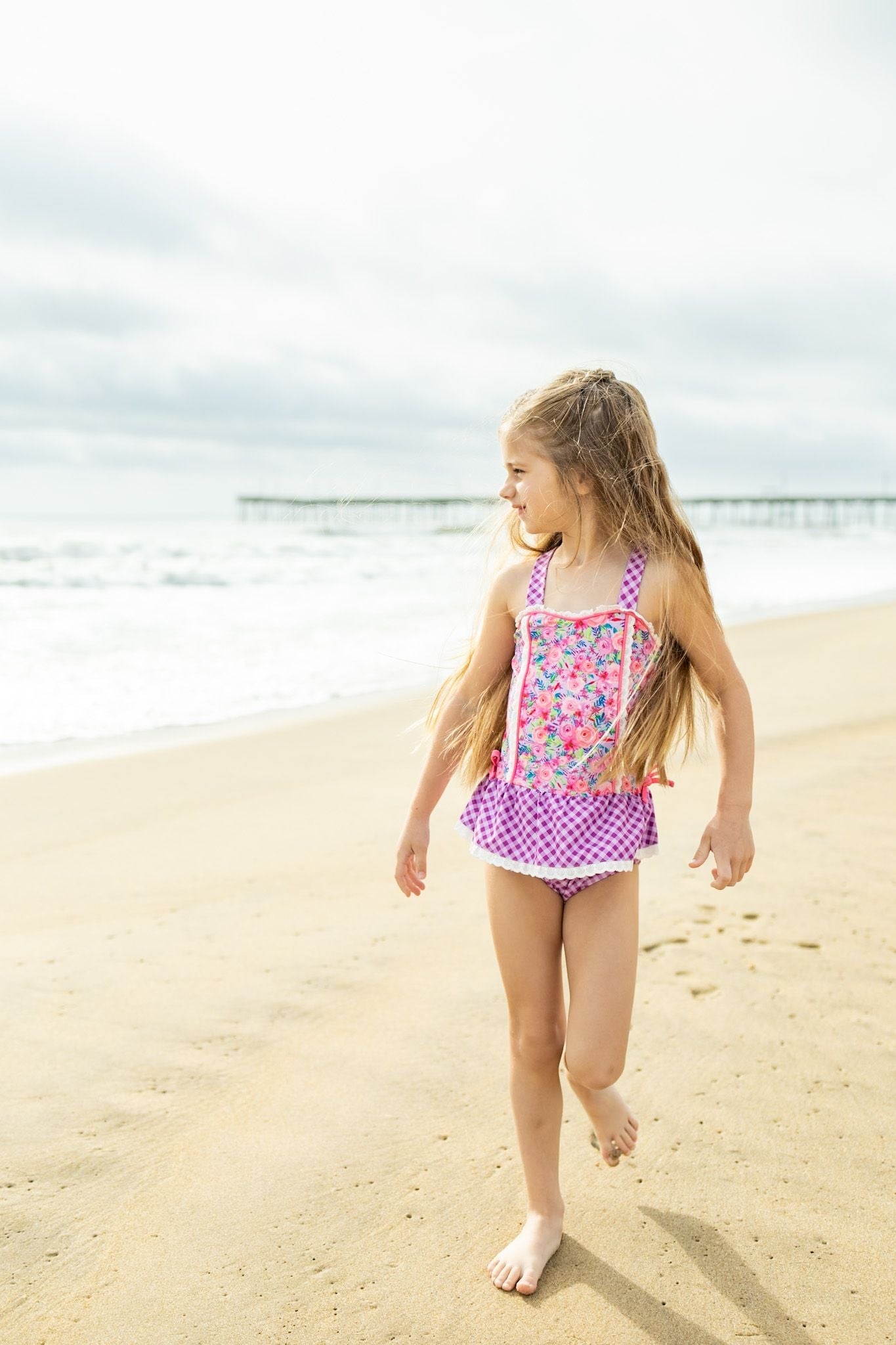 Pink Splash Garden One Piece Swim