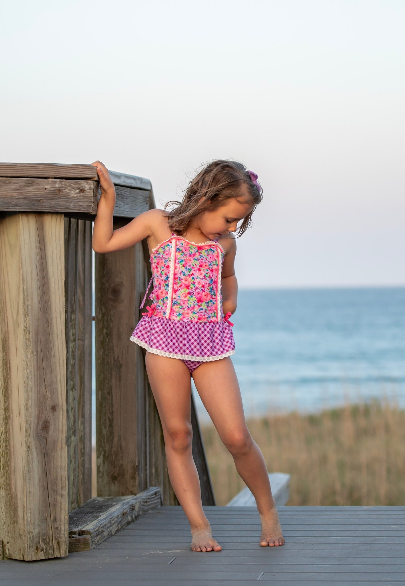 Pink Splash Garden One Piece Swim