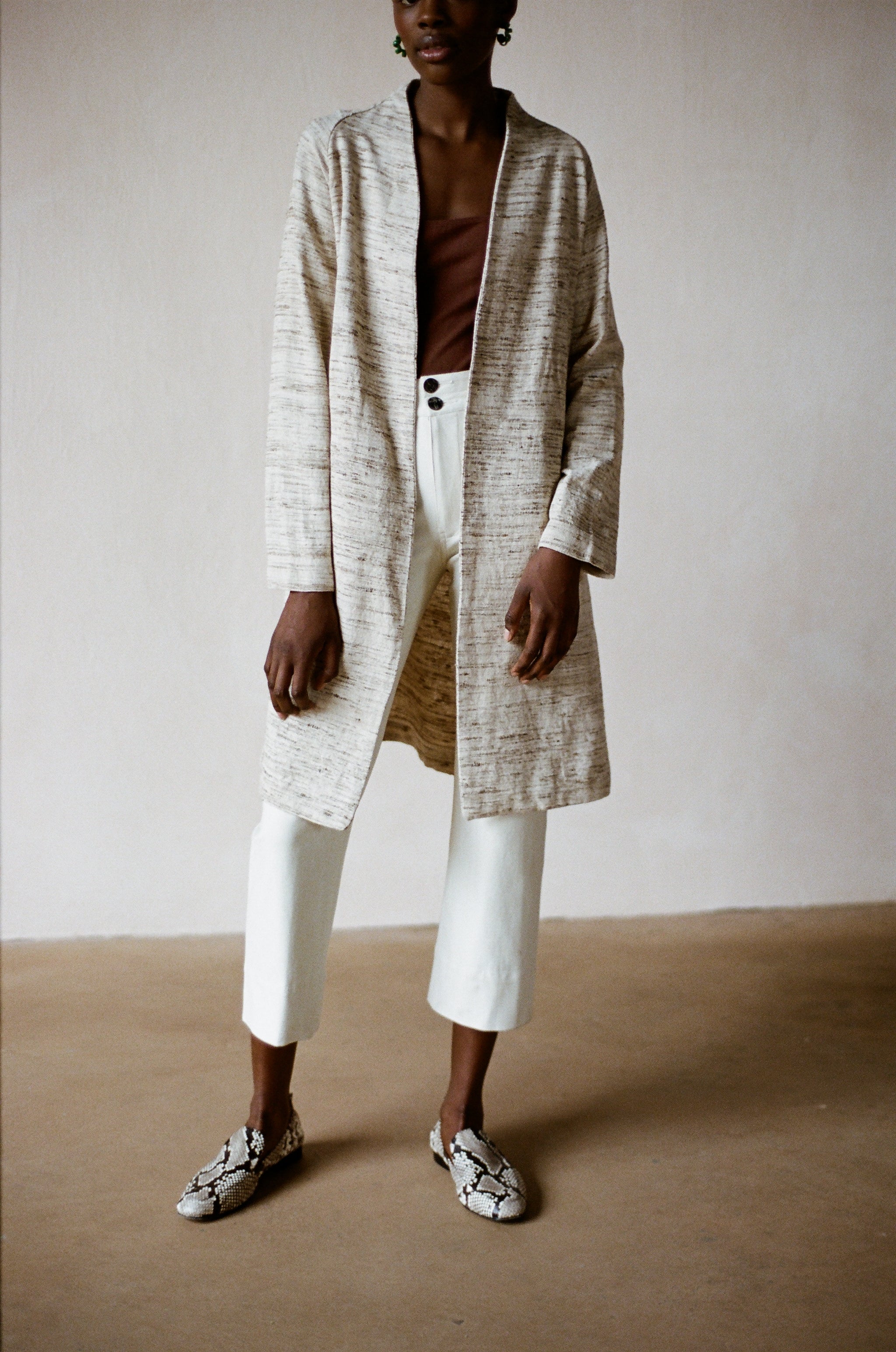 Silk Verde Coat - Bone