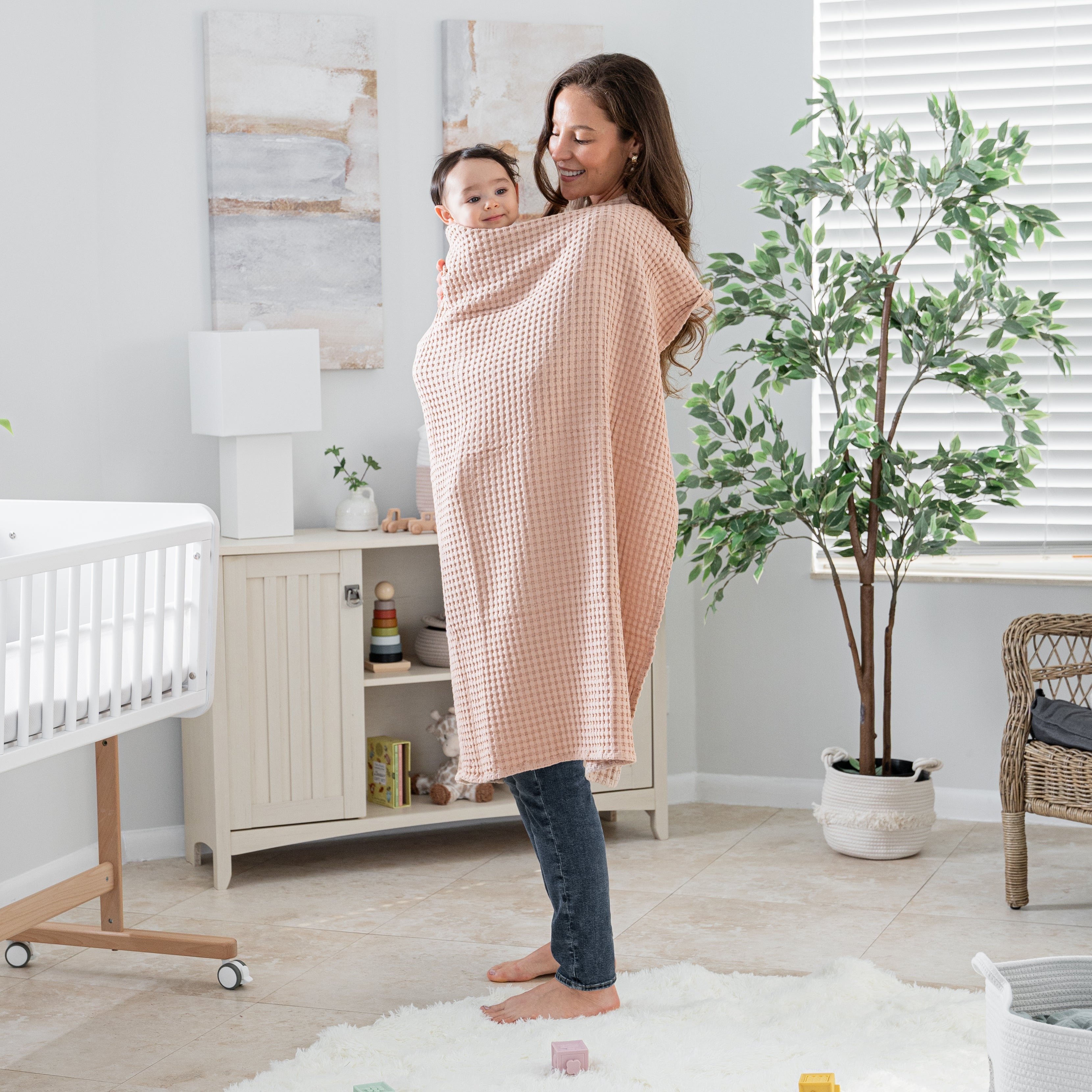 Baby Waffle Blankets by Comfy Cubs in Blush