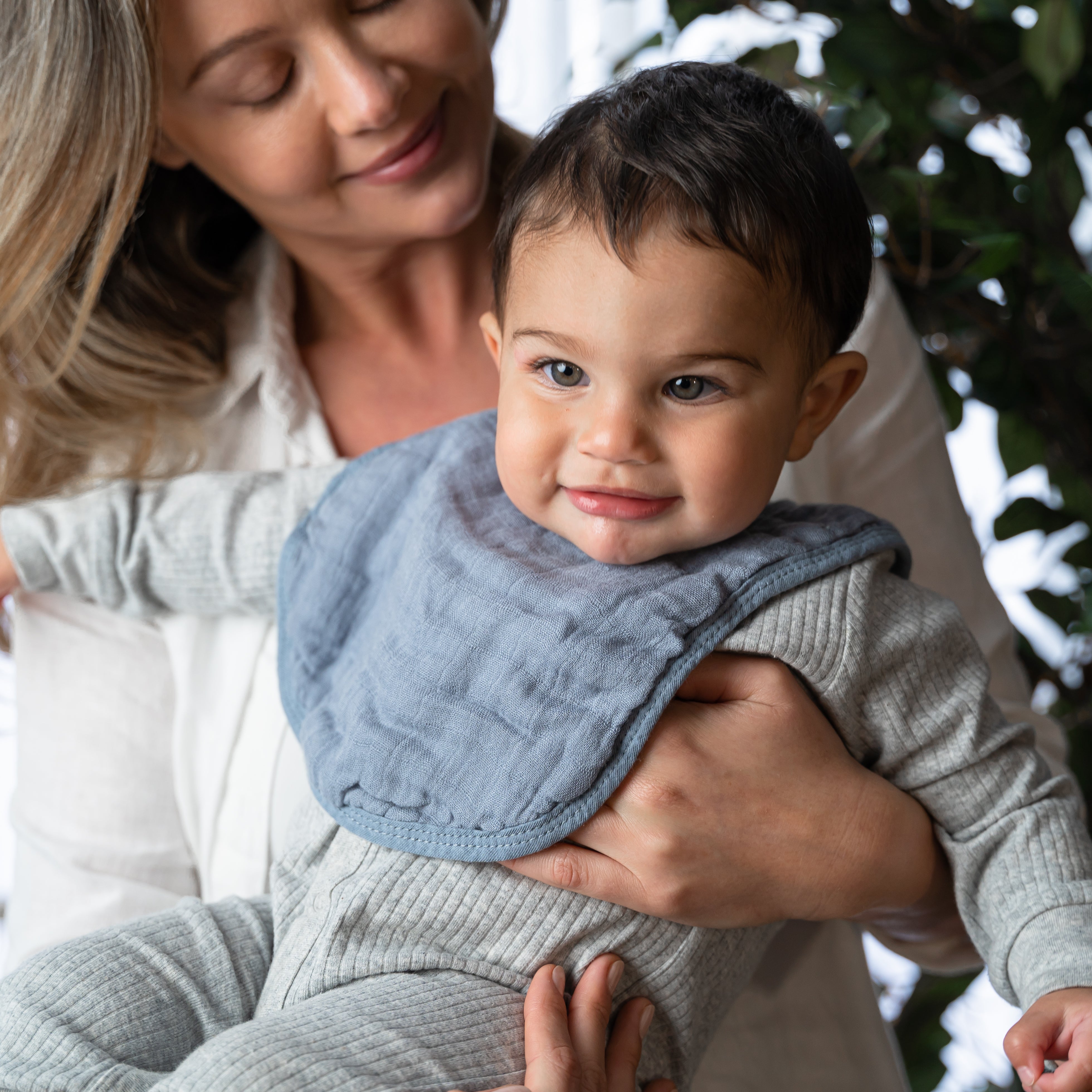 Muslin Bibs by Comfy Cubs - Pacific Blue