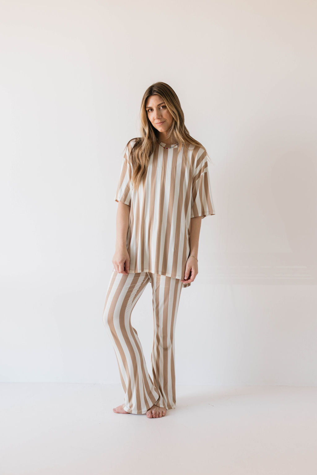 Short Sleeve Women's Bamboo Pajamas | Kal Stripe