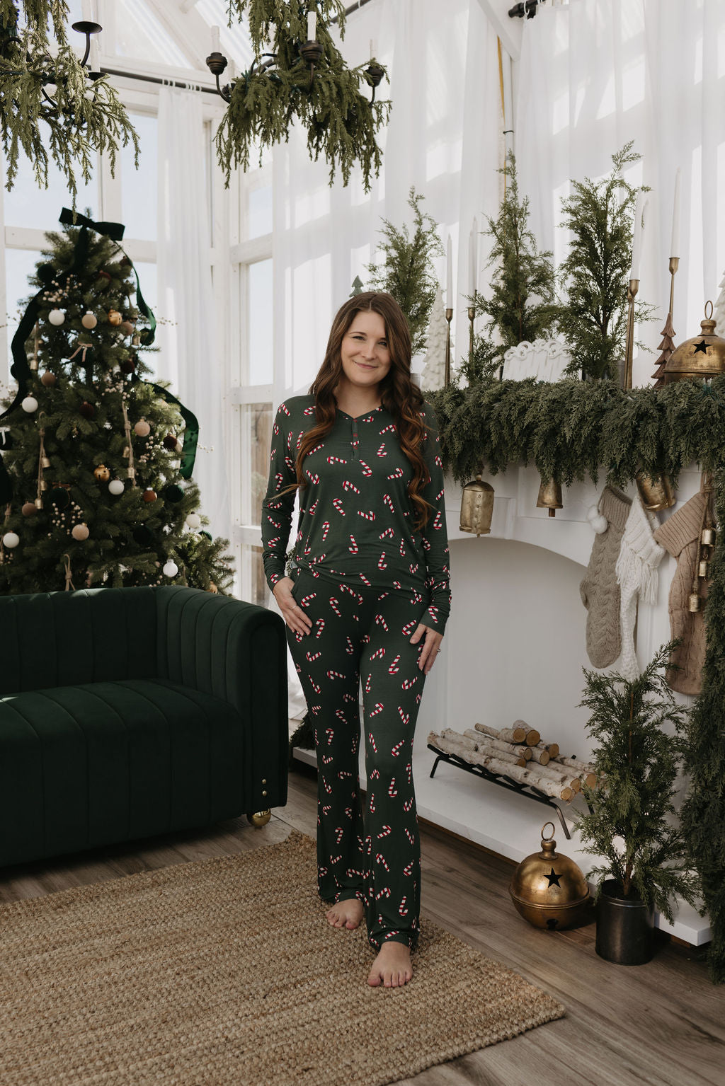 Women's Long Sleeve Bamboo Pajama | Candy Cane Lane 2024