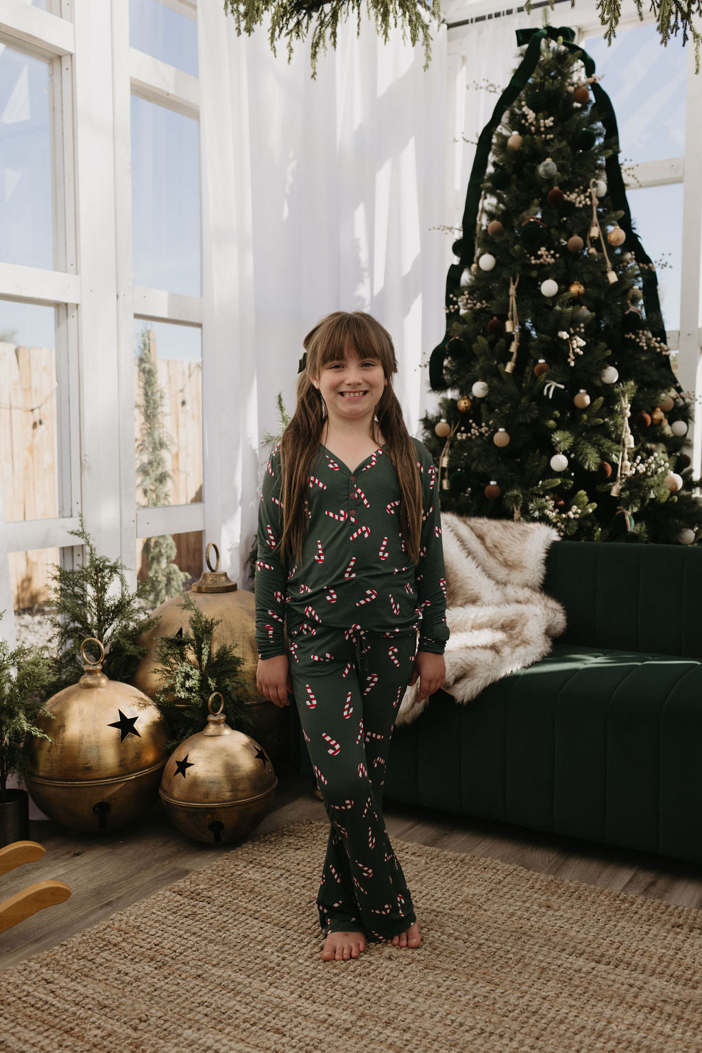 Pre-Teen Flare Bamboo Pajamas | Candy Cane Lane