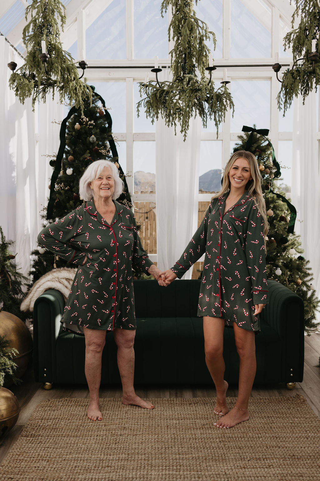 Women's Bamboo Sleeping Dress | Candy Cane Lane