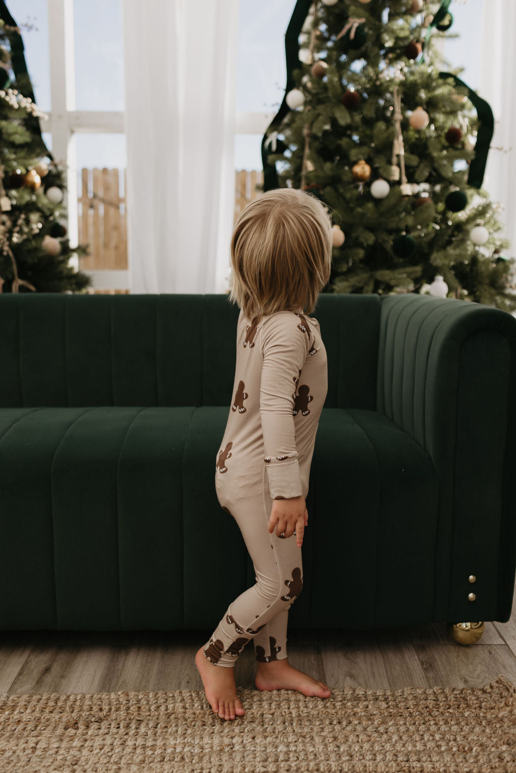 Bamboo Zip Pajamas | Gingerbread