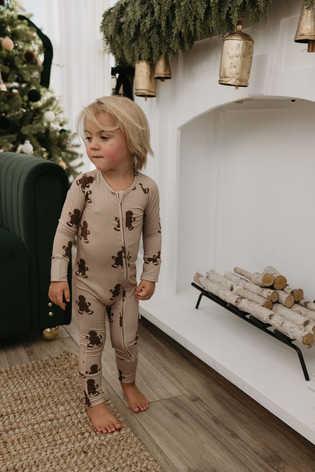 Bamboo Zip Pajamas | Gingerbread