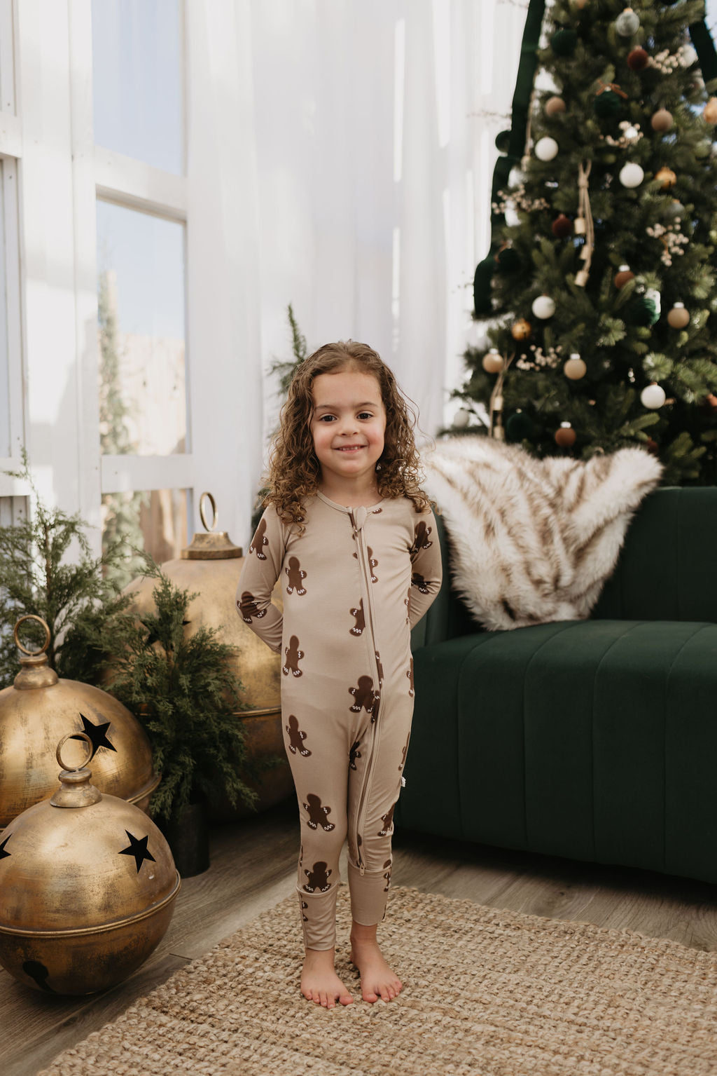 Bamboo Zip Pajamas | Gingerbread