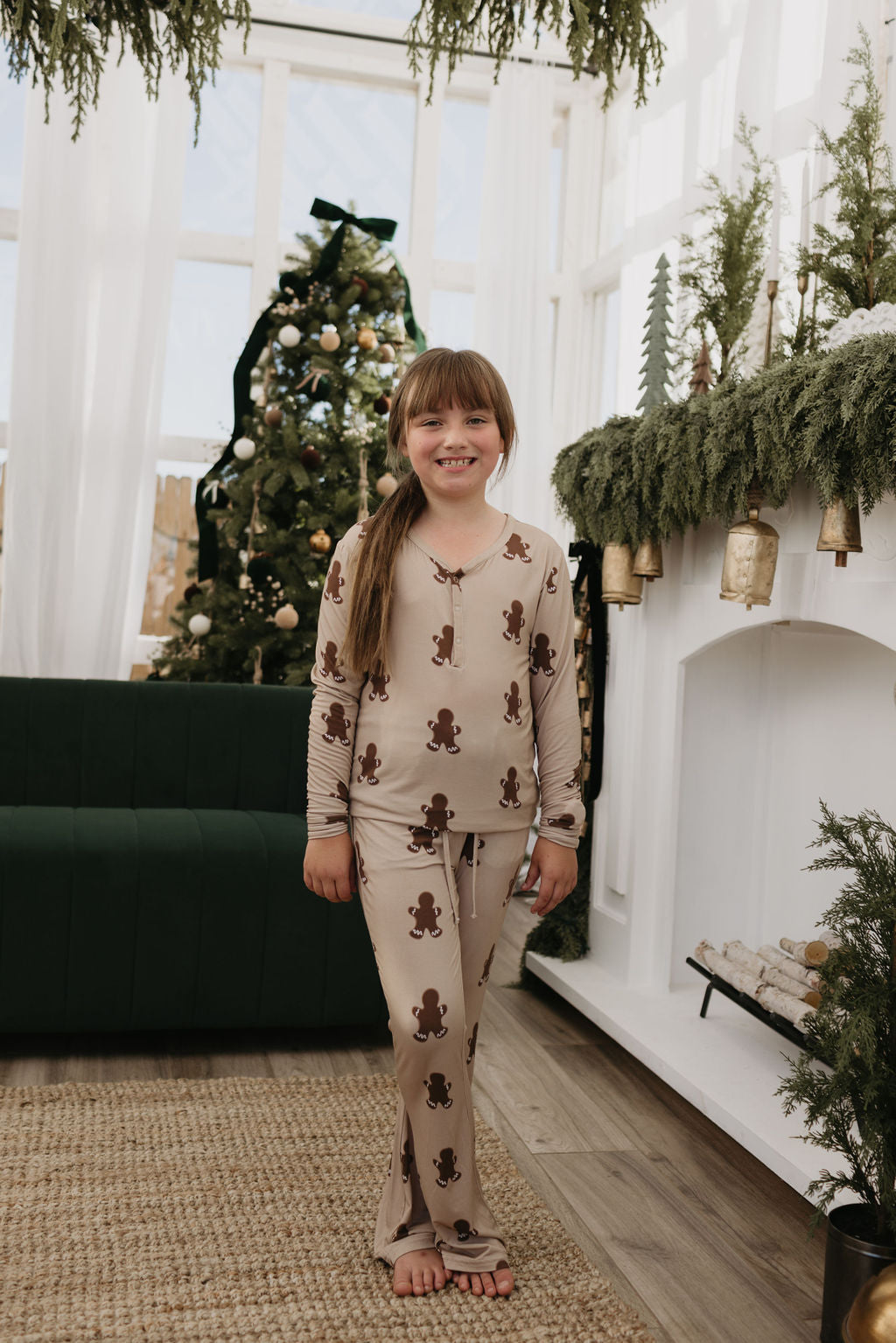 Pre-Teen Flare Bamboo Pajamas | Gingerbread