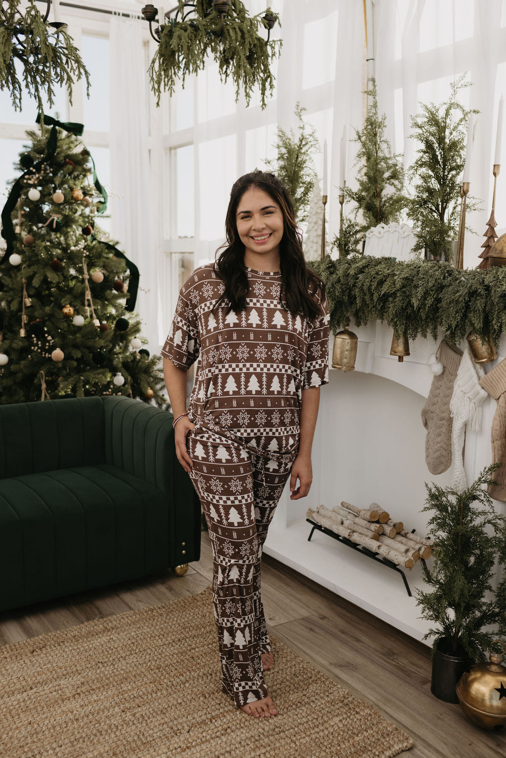 Short Sleeve Women's Bamboo Pajamas | Forever Fair Isle