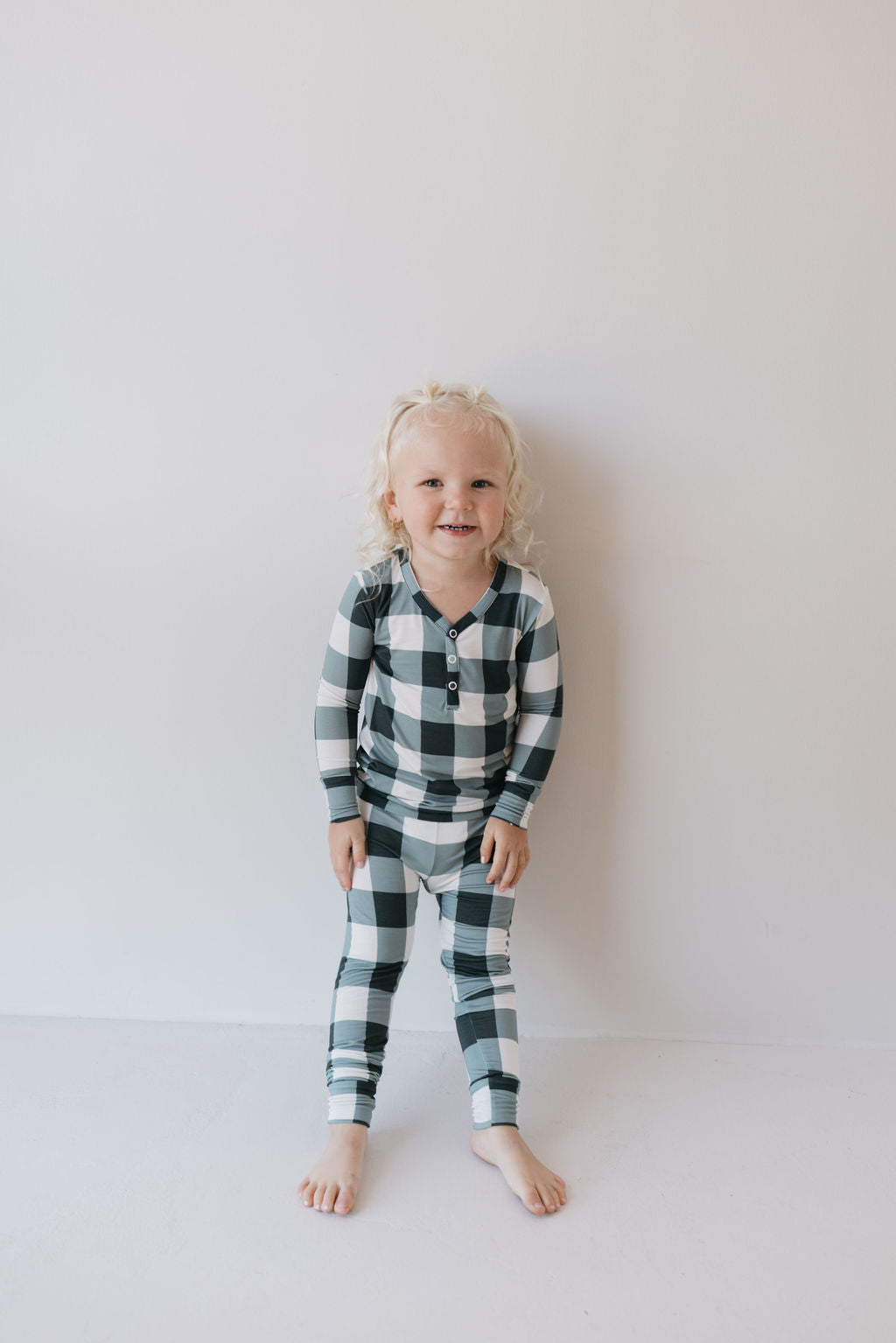 Bamboo Two Piece Pajamas | Evergreen Gingham | ff club