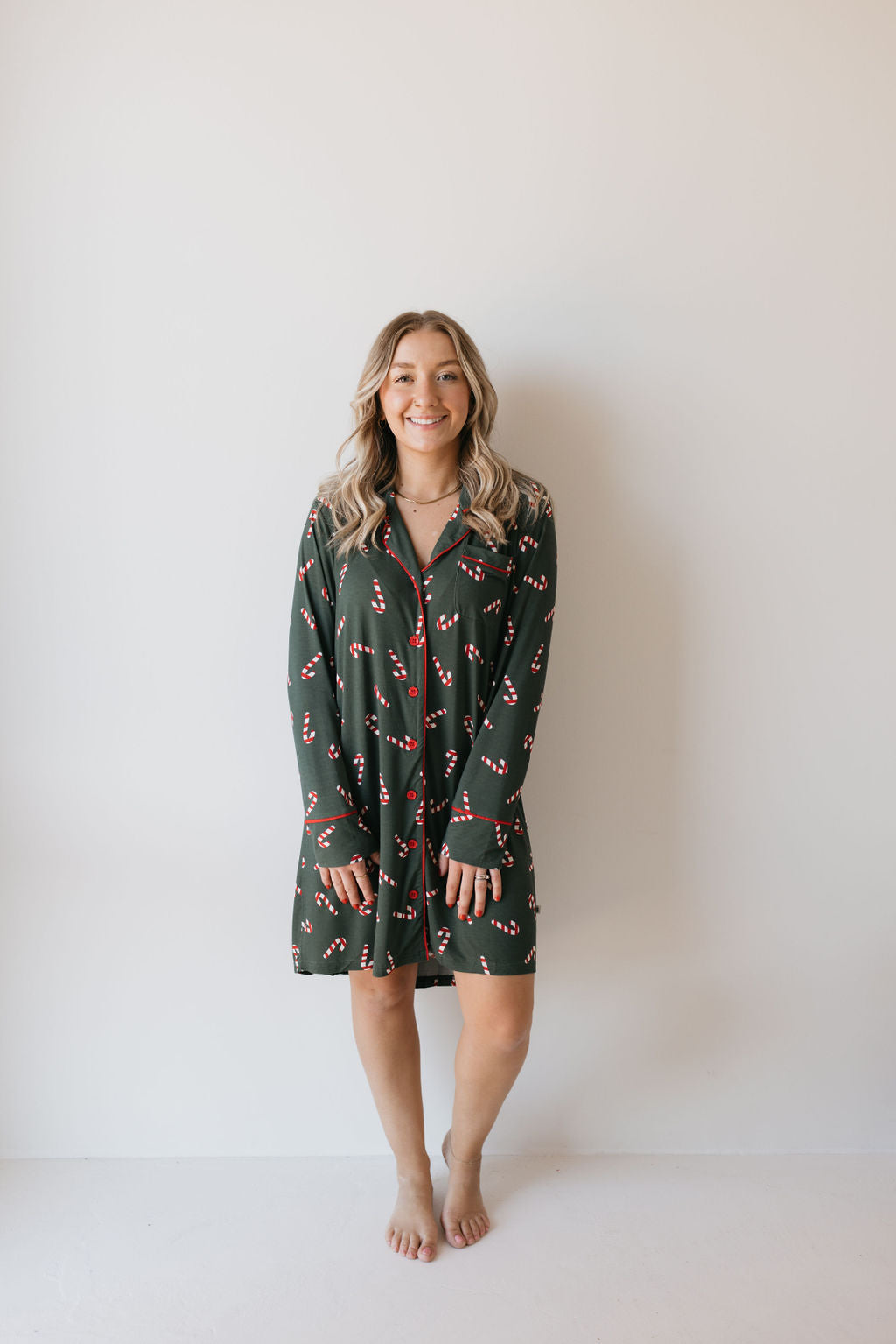 Women's Bamboo Sleeping Dress | Candy Cane Lane