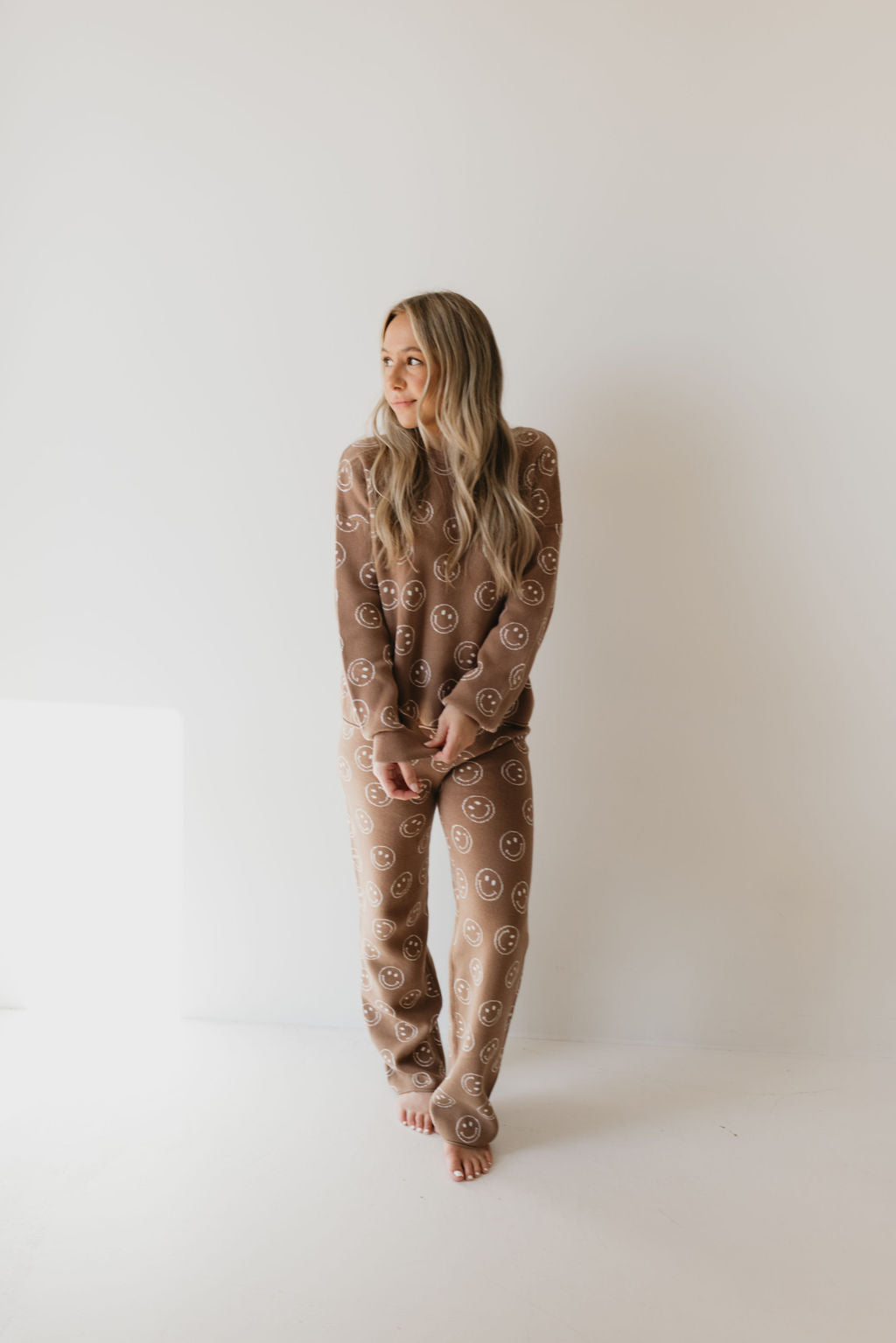 Women's Knit Pant Set | Tan Just Smile