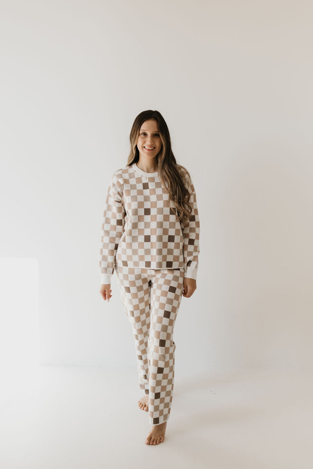 Women's Knit Pant Set | Into the Woods Checkerboard