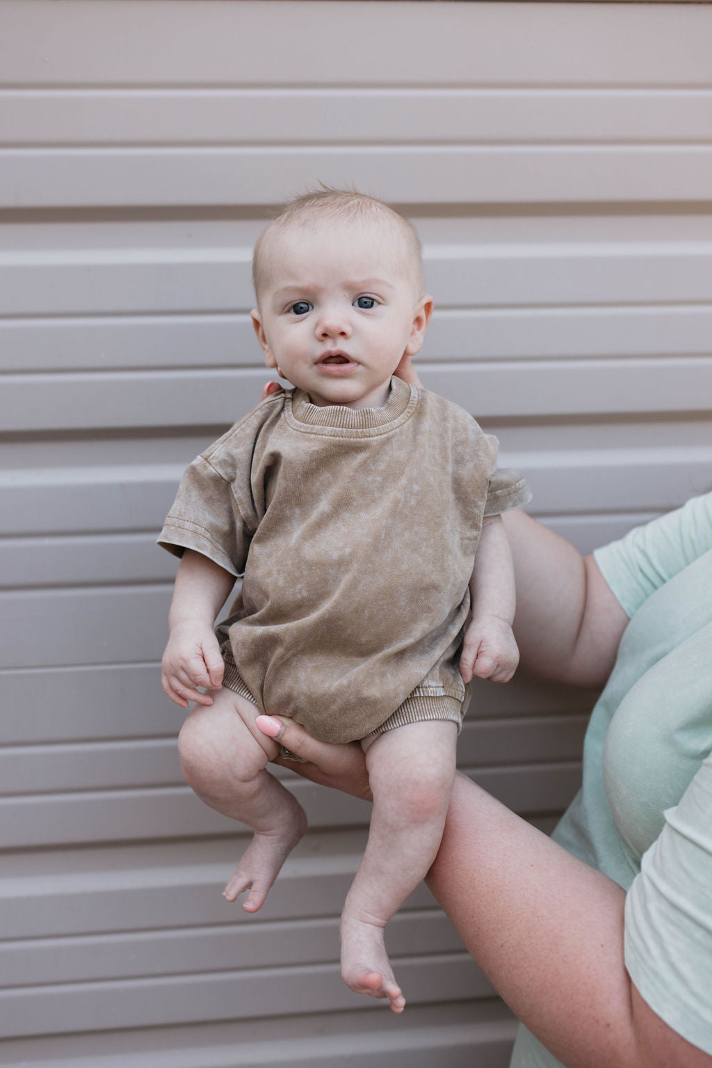 Baby Romper | Vintage Washed Espresso Romper forever french baby   